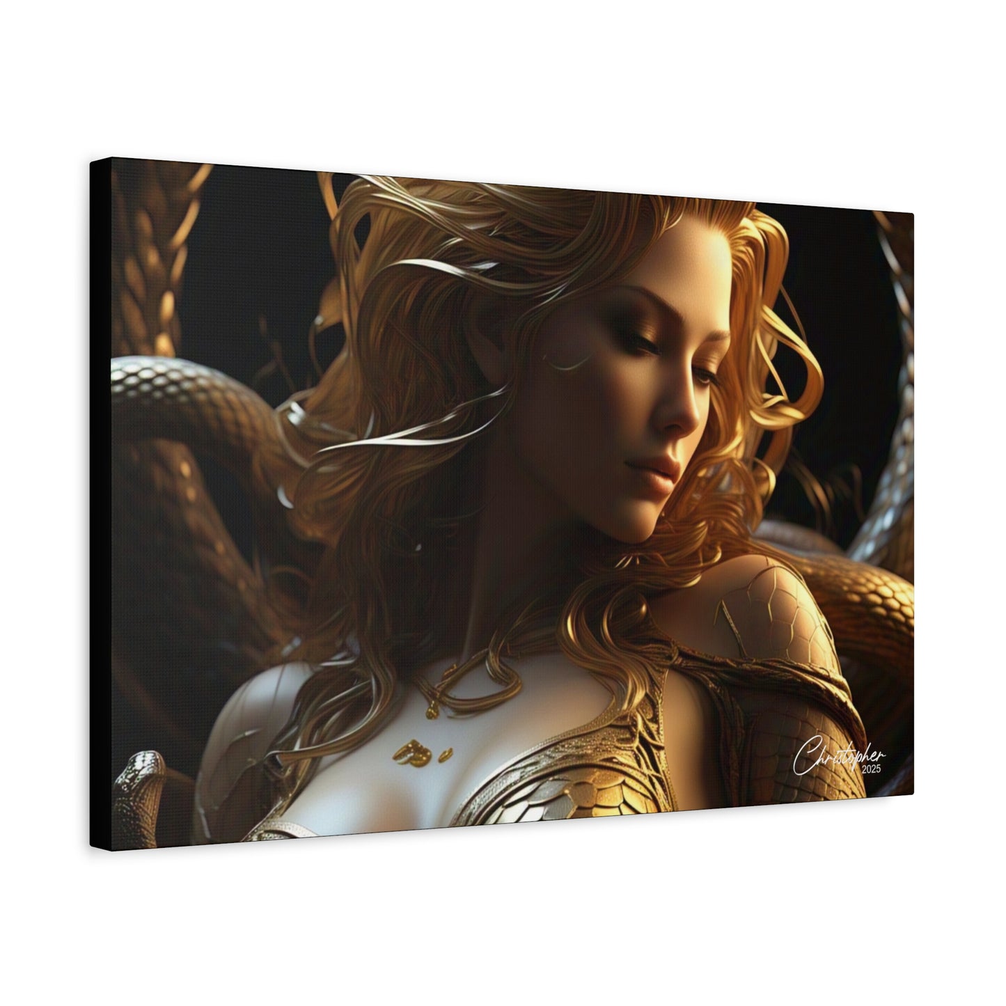 Fantasy Art Canvas Print - Serpent Goddess Home Decor
