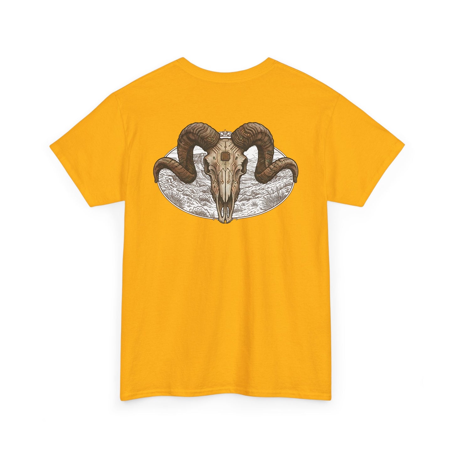 Ram Skull Graphic Tee Double Sided — 'Chestnut Valley, Oregon' Vintage Occult Shirt