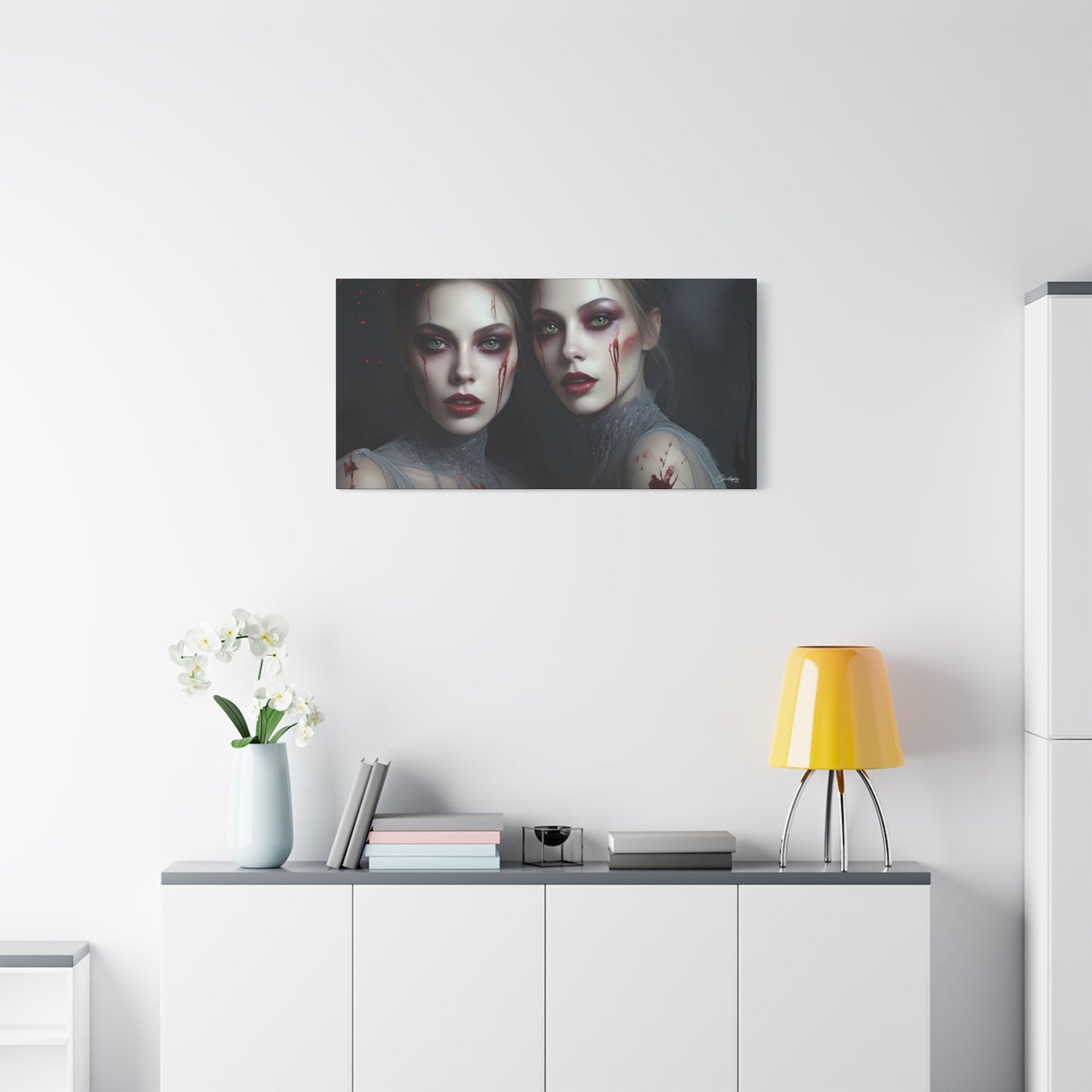 Spooky Art Canvas Print, Matte Canvas, Stretched Wall Decor, Gothic Home Decor, Halloween Art, Unique Gift