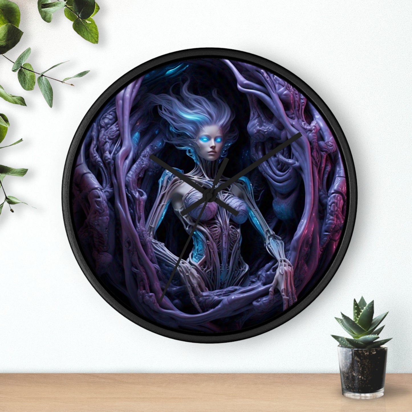 Mystical Fantasy Wall Clock, Unique Home Decor, Gothic Timepiece for Dreamers, Gift for Nerds, Spooky Occasions