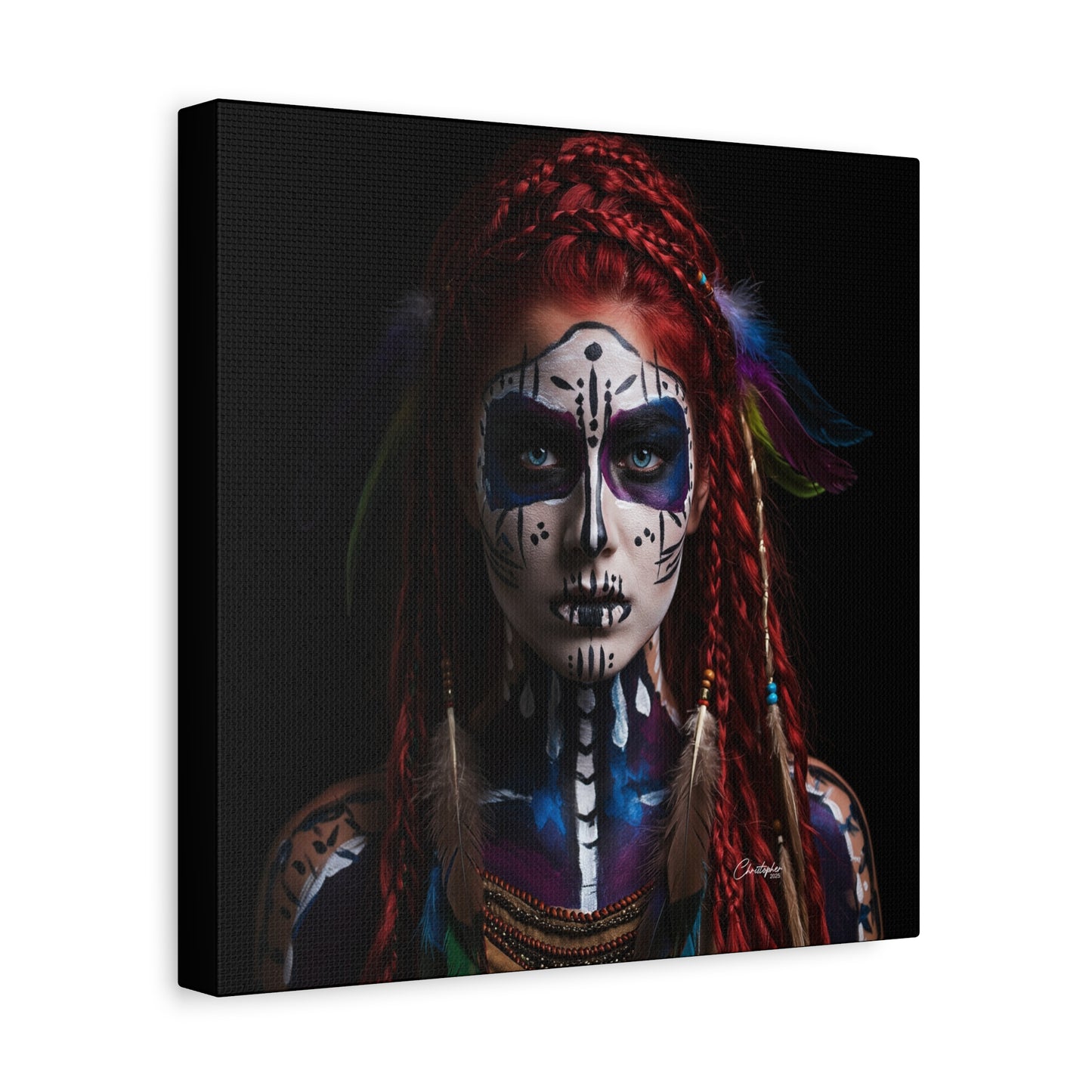 Colorful Tribal Art Canvas Print - Bohemian Home Decor