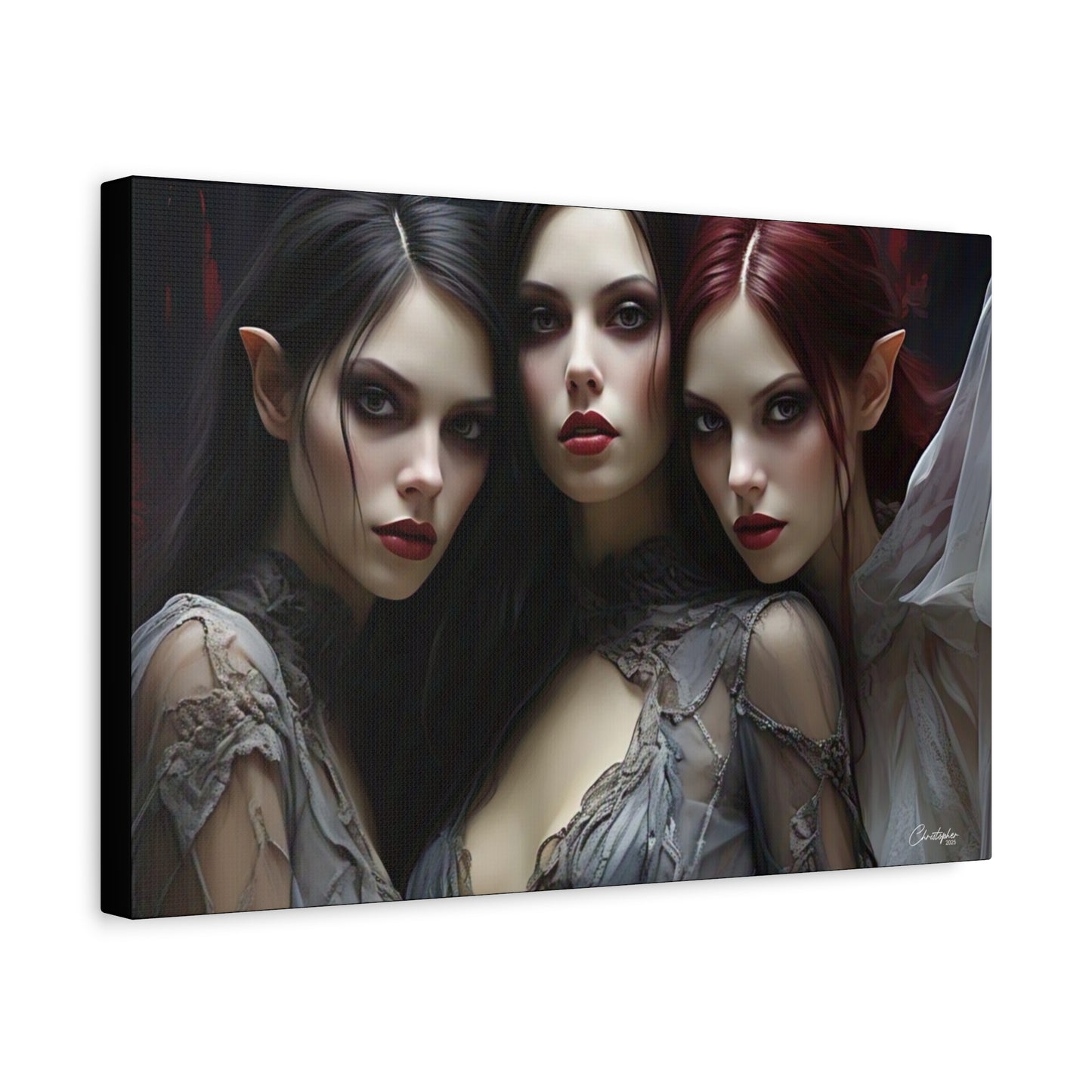 Gothic Wall Art Canvas, Fantasy Home Decor, Unique Gift for Halloween, Witchy Vibe Art, Dark Aesthetic Room Decor