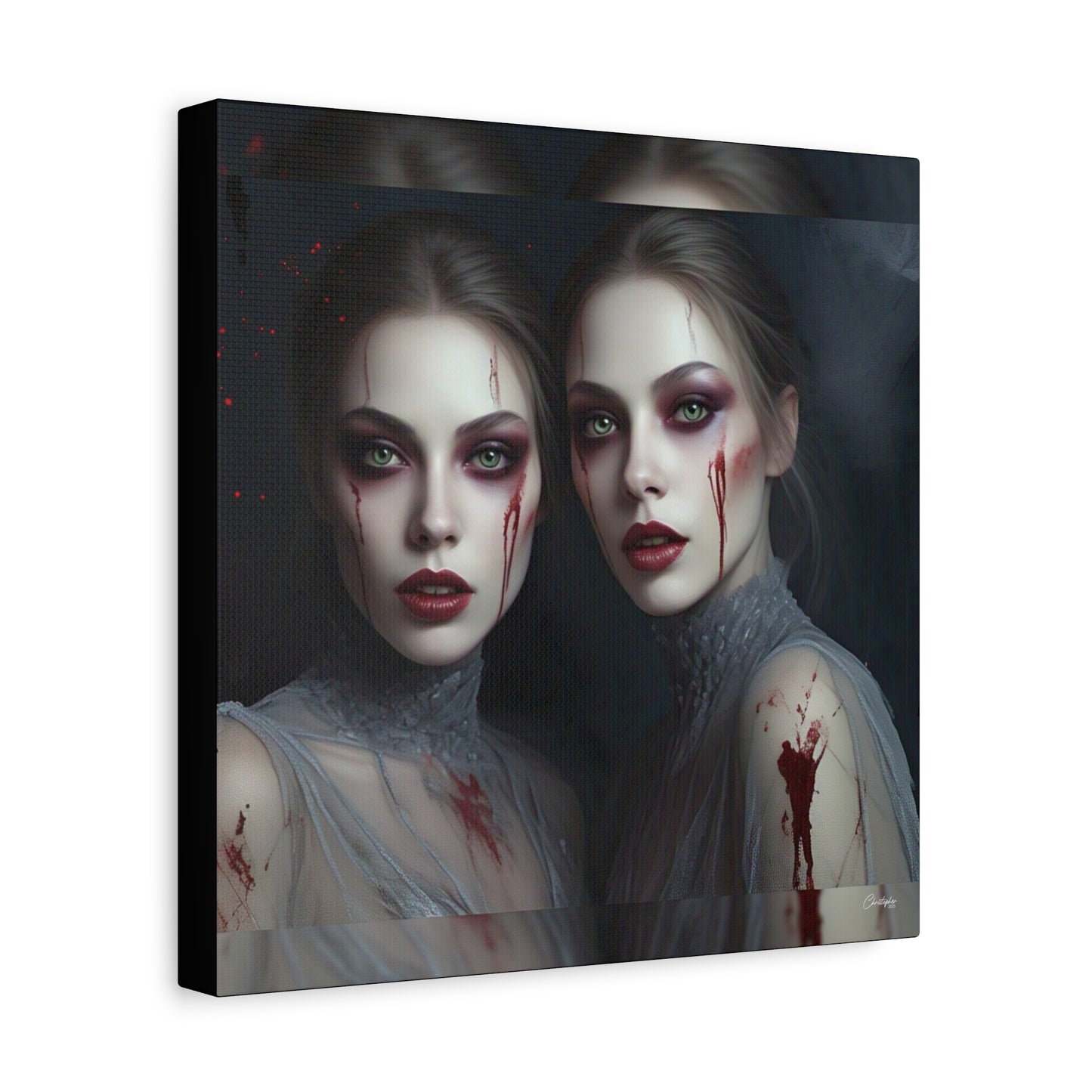 Spooky Art Canvas Print, Matte Canvas, Stretched Wall Decor, Gothic Home Decor, Halloween Art, Unique Gift