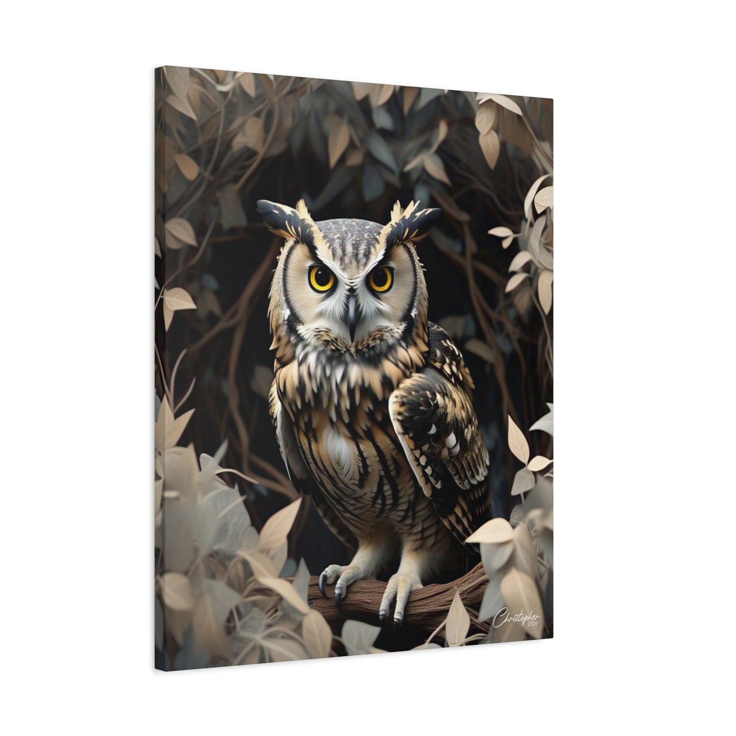 Realistic Owl Canvas Art - Nature Wall Decor for Home & Office