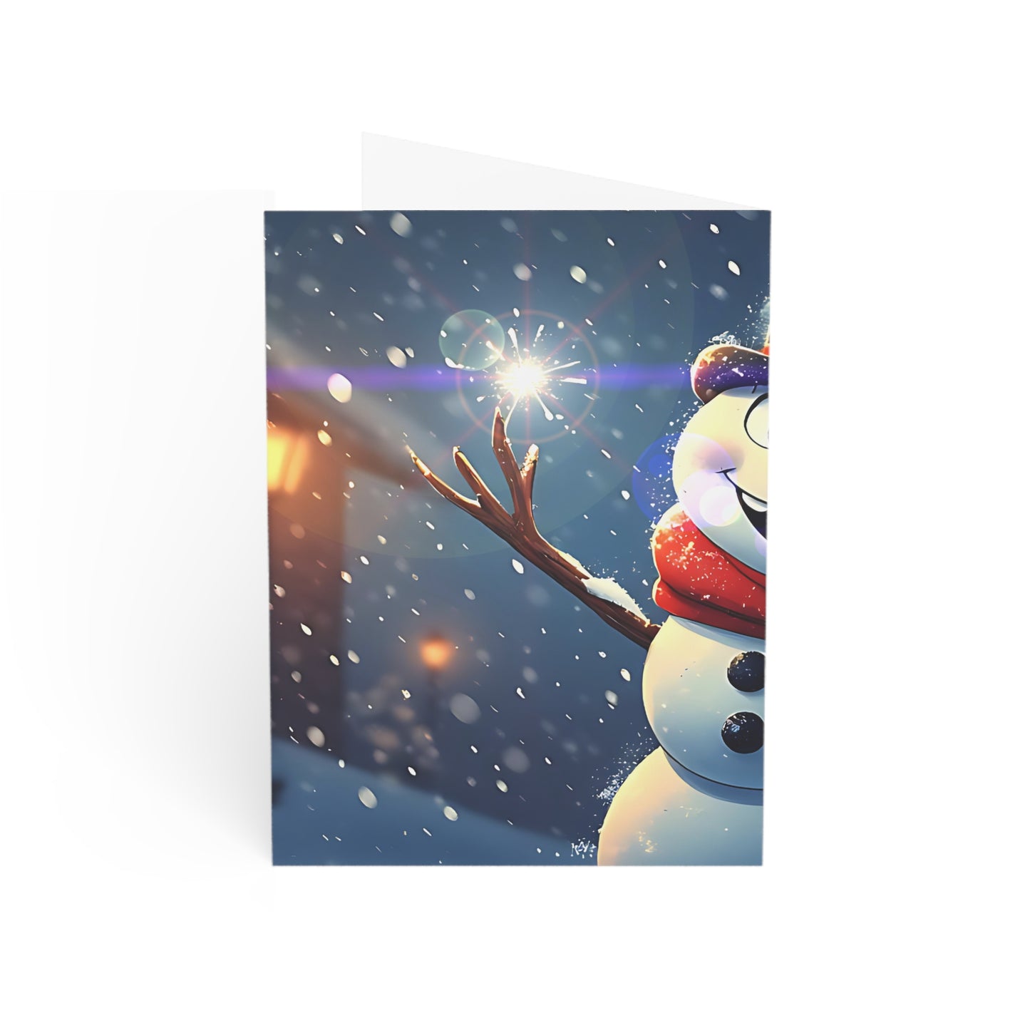Festive Snowman (Christmas Selfies) Greeting Cards (1, 10, 30, 50pcs) - Whimsical Winter Celebrations