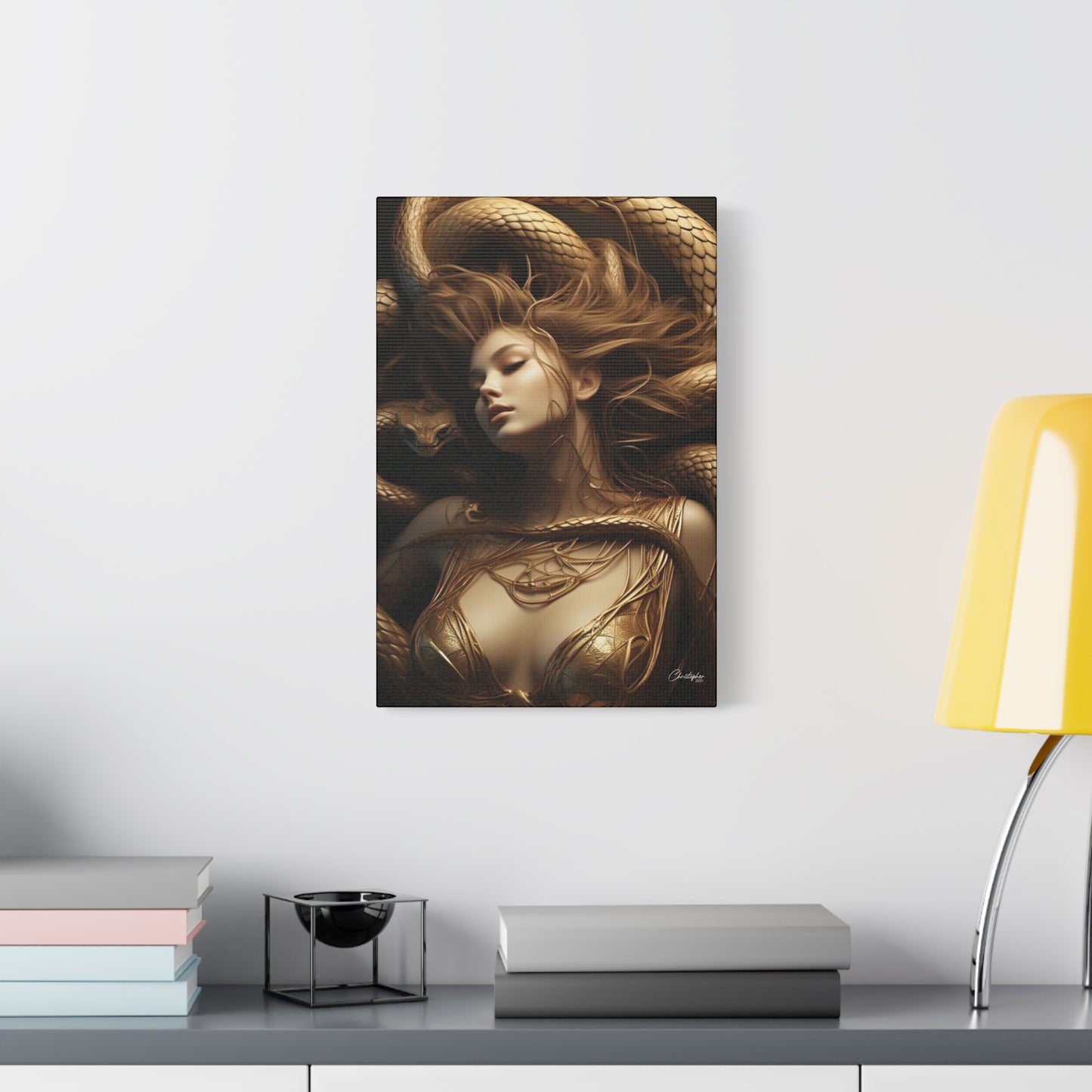 Goddess of Serpents Canvas Art - Stretched Matte Wall Decor