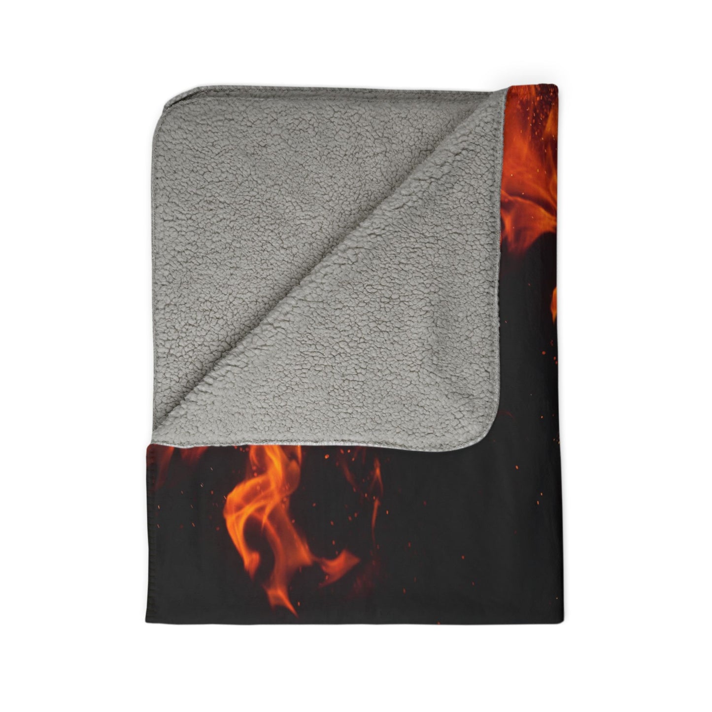 Cozy Flaming Fleece Sherpa Blanket, Perfect for Movie Nights, Camping, Home Decor, Gift for Him, Cozy Winter Accessory