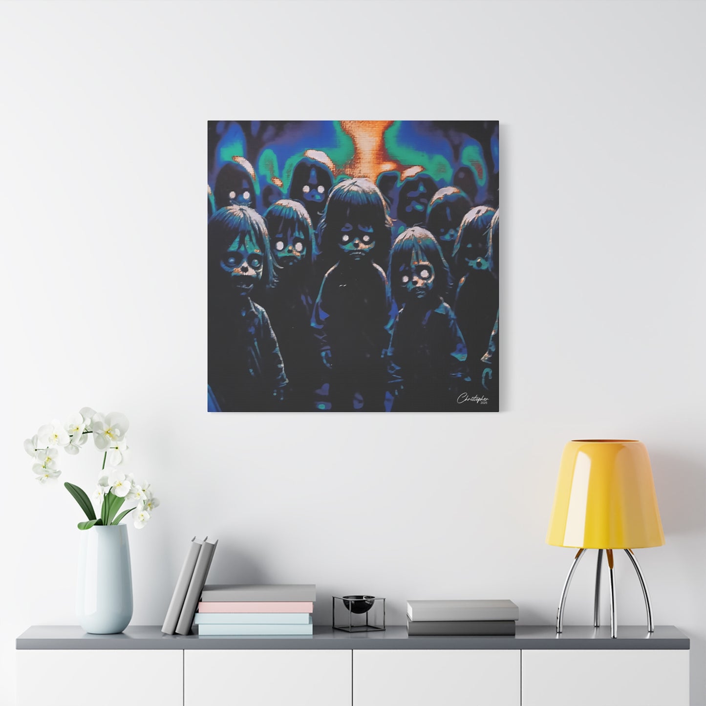 Original Laser Engraved Art, Full Wrapped Edges, Matte Canvas, Stretched, 1.25"