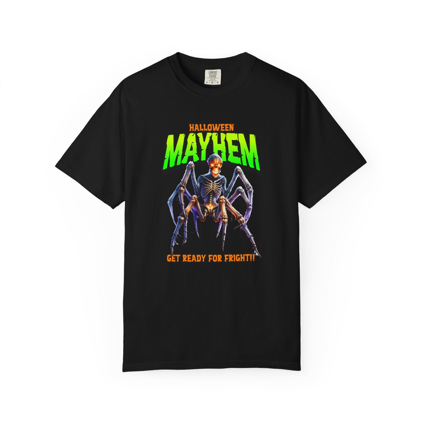 Halloween Mayhem Unisex T-Shirt, Spooky Tee for Men & Women, Perfect for Halloween Parties, Trick or Treat, Eerie Vibes, Unique Costume