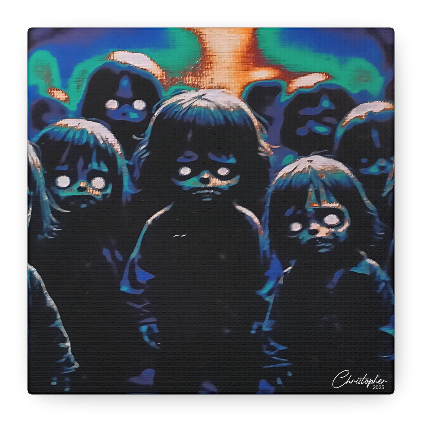 Original Laser Engraved Art, Full Wrapped Edges, Matte Canvas, Stretched, 1.25"