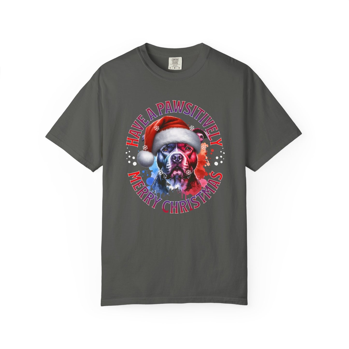 Have a Pawsitively Merry Christmas Pit Bull T-Shirt — Santa Dog Holiday Tee