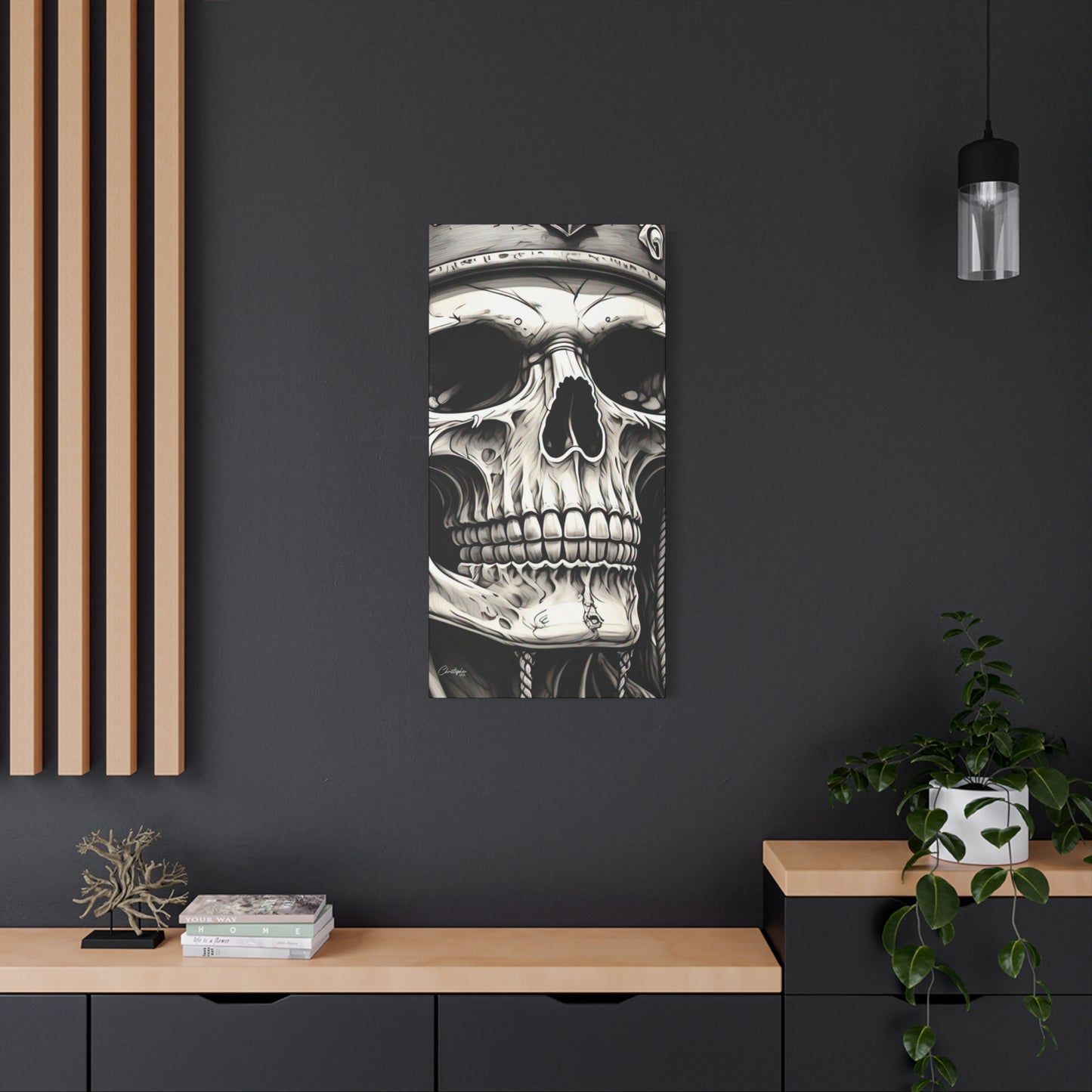 Pirate Skull Canvas Art - Edgy Gothic Decor, Wall Art for Halloween, Gothic Home Decor, Pirate Theme, Gift for Him