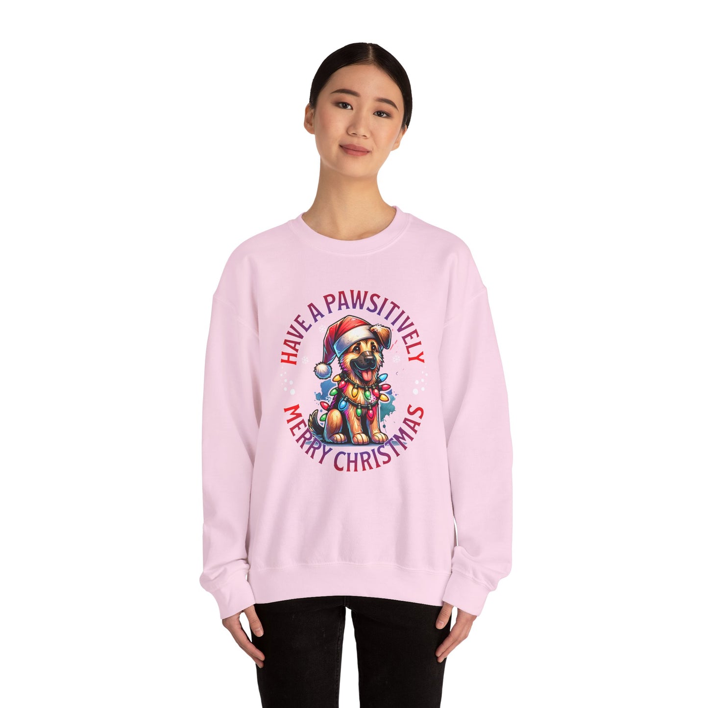 Christmas German Shepard Sweatshirt – "Have a Pawsitively Merry Christmas" Crewneck