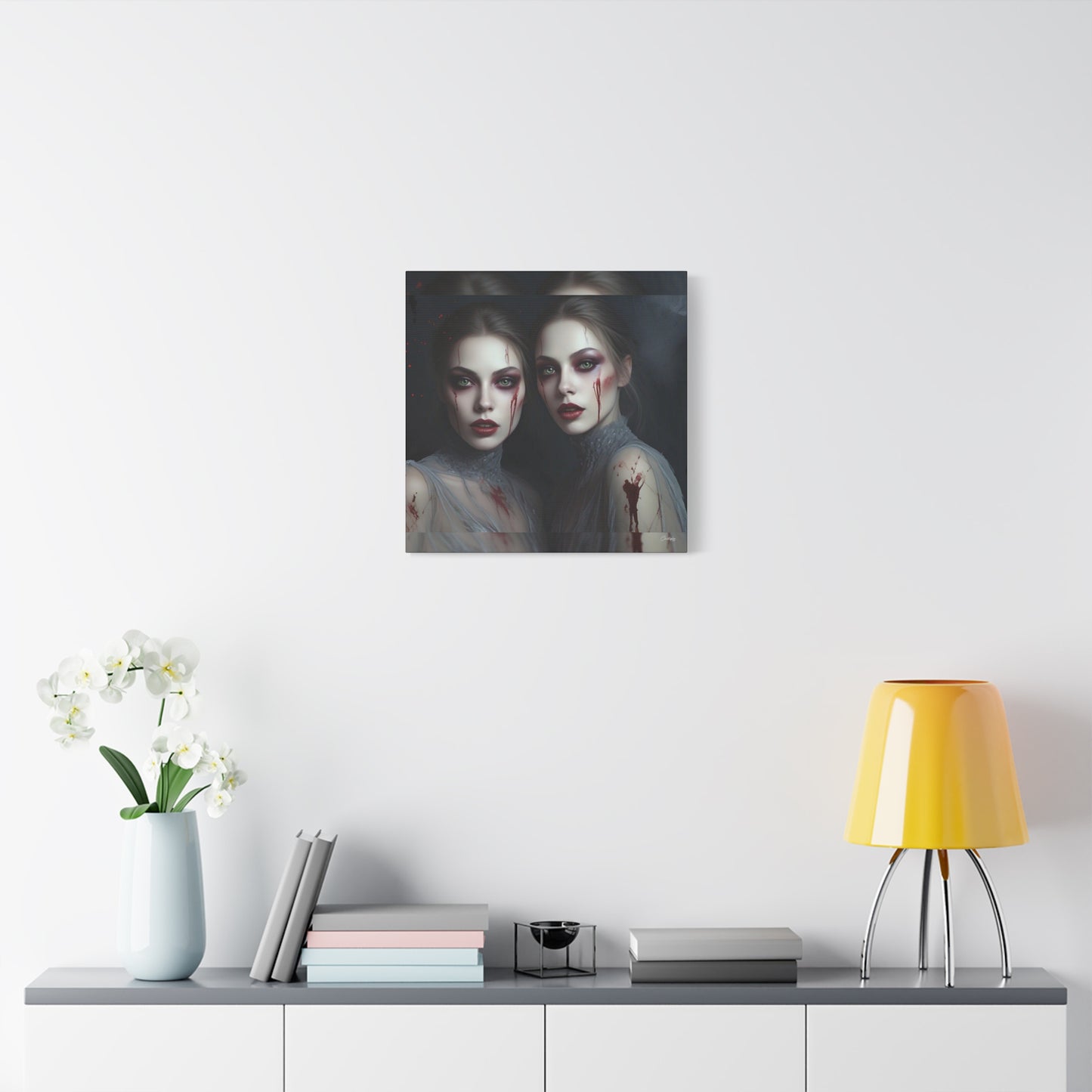 Spooky Art Canvas Print, Matte Canvas, Stretched Wall Decor, Gothic Home Decor, Halloween Art, Unique Gift