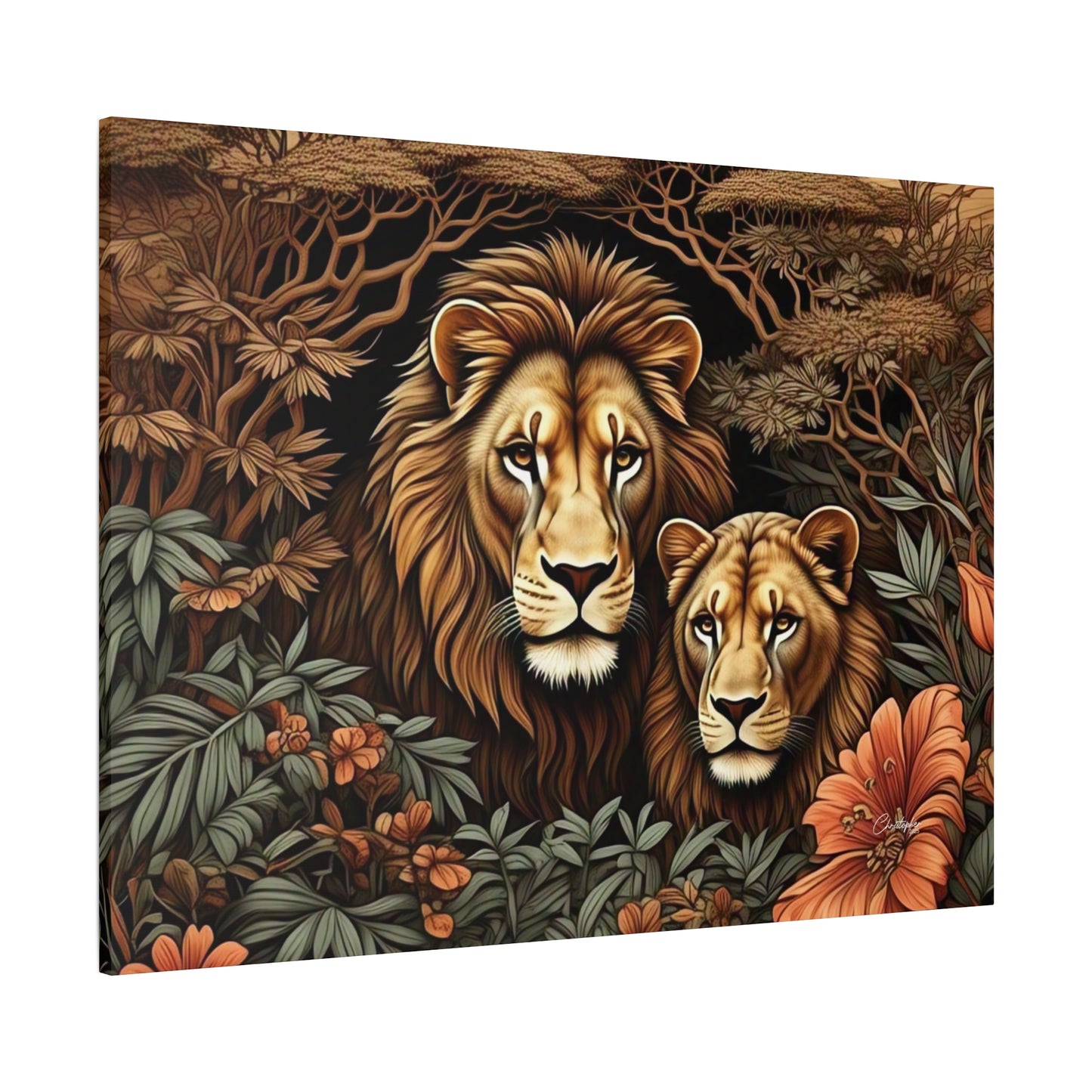 Majestic Lion Family Canvas Wall Art, Animal Lovers Decor, Wildlife Home Accent, Gift for Nature Enthusiasts, Meaningful Family Art