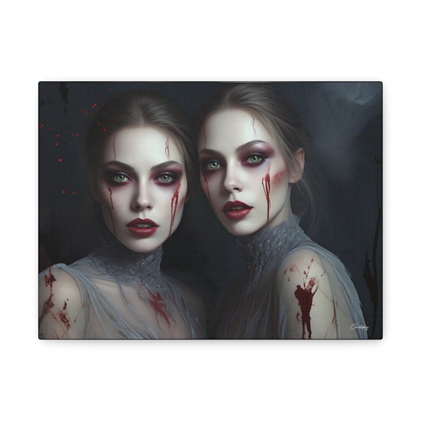 Spooky Art Canvas Print, Matte Canvas, Stretched Wall Decor, Gothic Home Decor, Halloween Art, Unique Gift