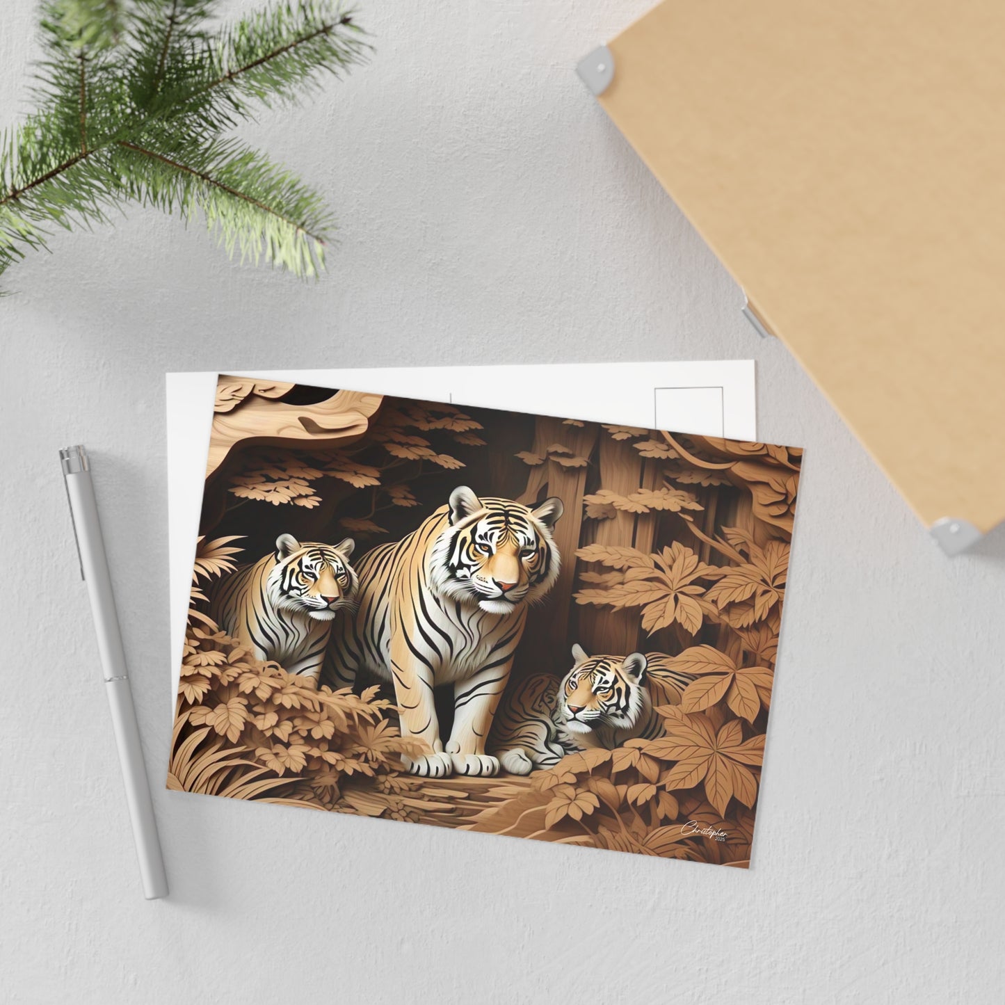 Wildlife Fine Art Postcards, Nature Greeting Cards, Animal Art Stationery, Unique Collectible Postcards, Tiger Art Decor
