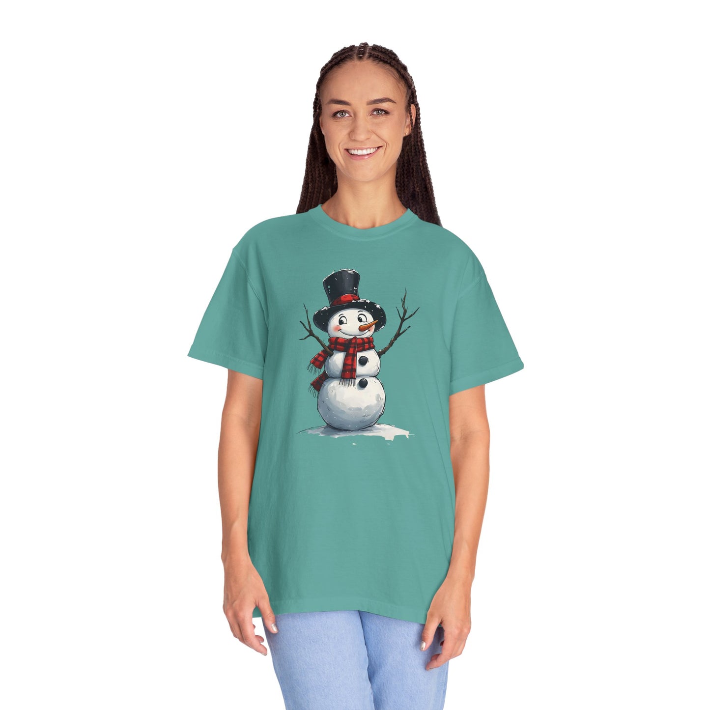 Snowman Tee — Cute Vintage Snowman with Scarf & Top Hat Holiday T-Shirt