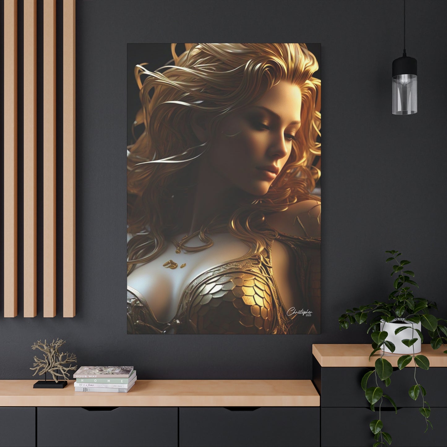 Fantasy Art Canvas Print - Serpent Goddess Home Decor