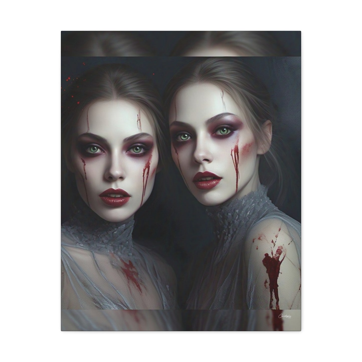 Spooky Art Canvas Print, Matte Canvas, Stretched Wall Decor, Gothic Home Decor, Halloween Art, Unique Gift