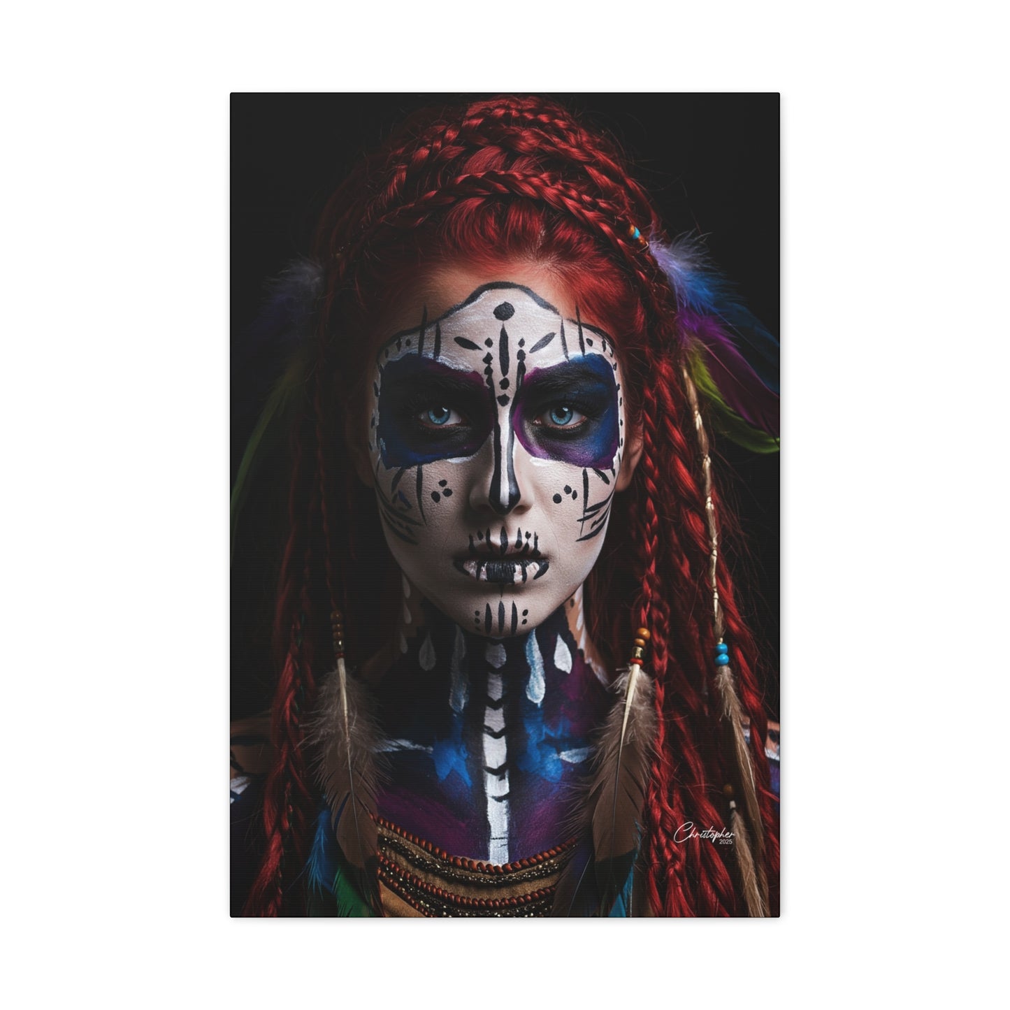 Colorful Tribal Art Canvas Print - Bohemian Home Decor