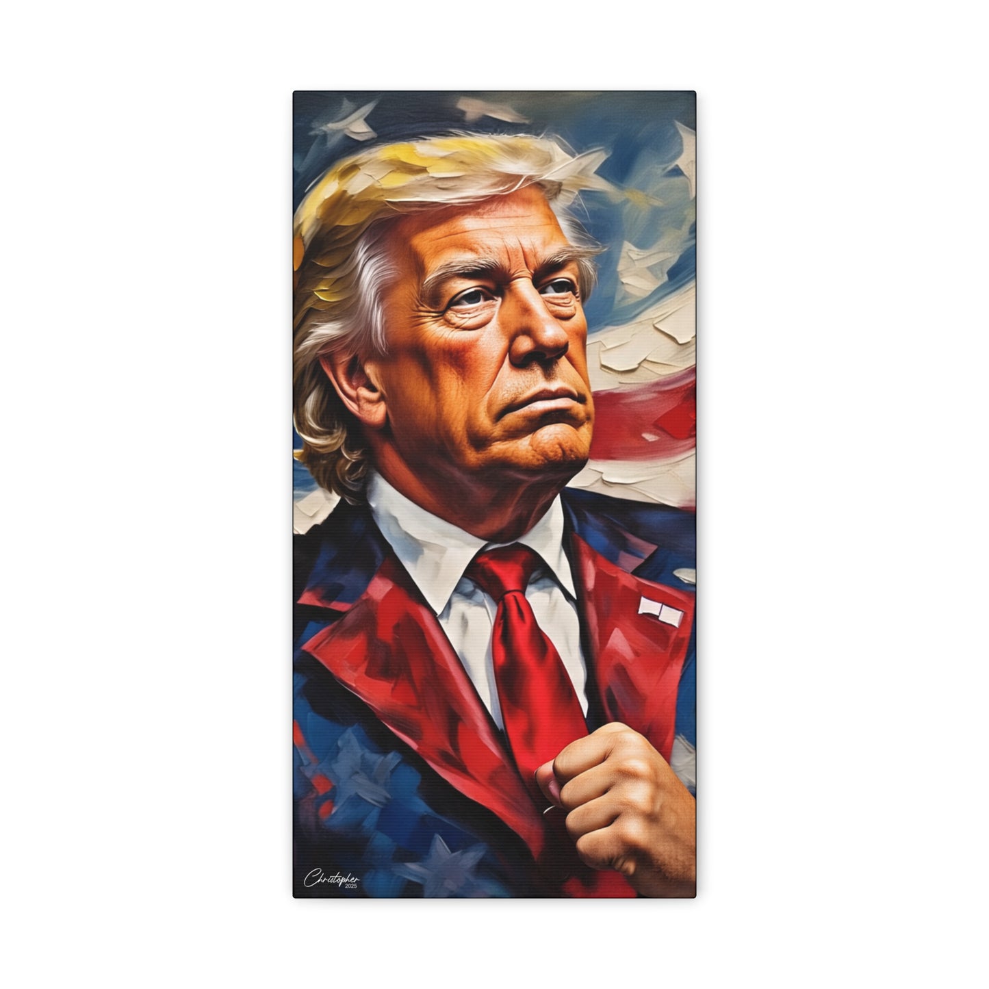 Patriotic Canvas Art, Stretched Wall Decor, Home Office, Gifts for Republicans, Political Enthusiasts, Americana Artwork