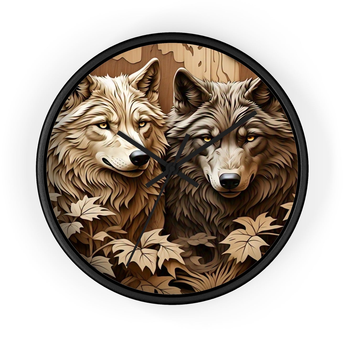 Rustic Wolf Wall Clock - Nature Inspired Home Decor, Animal Lover Gift, Woodland Themed Clock, Cozy Farmhouse Decor, Unique Gift Idea