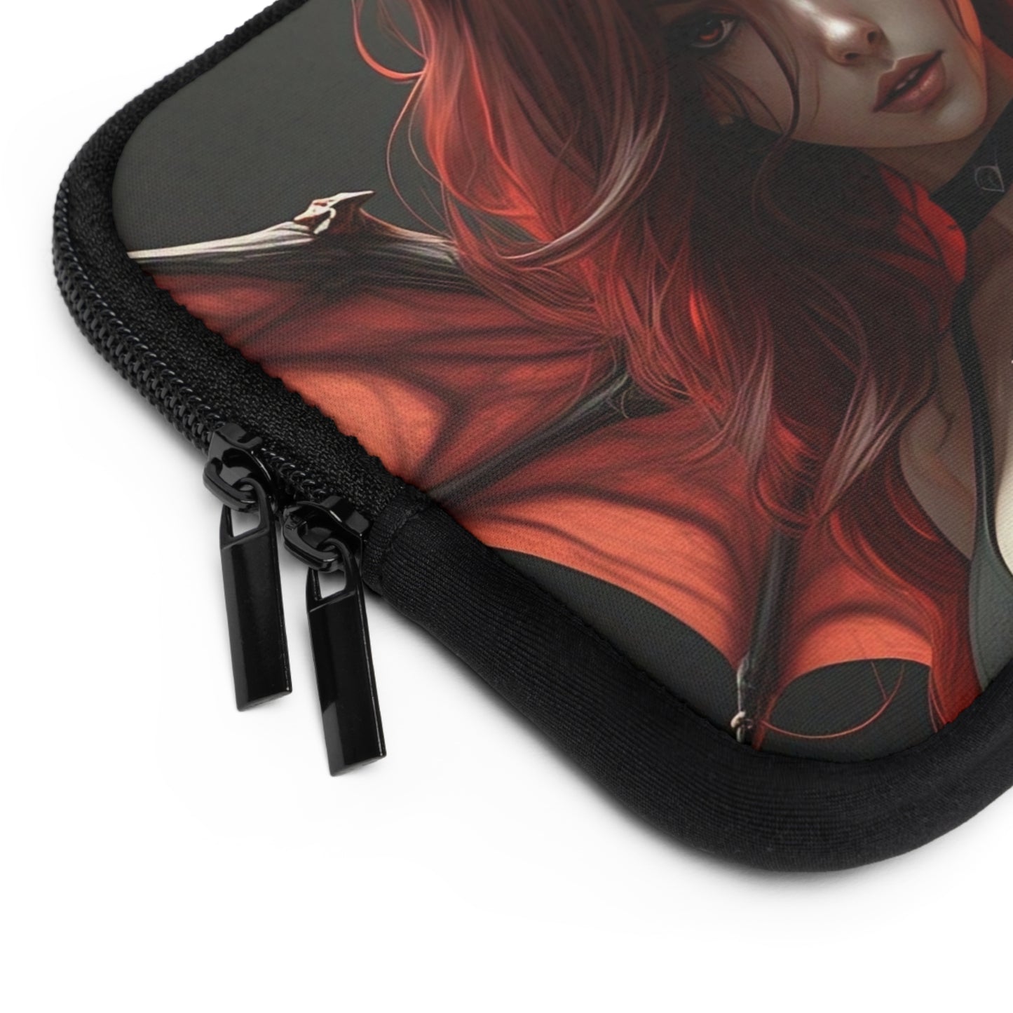 Gothic Fantasy Laptop Sleeve, Devil Girl Design, Stylish Tech Accessory, Gift for Gamers, Unique Computer Case, Occult Aesthetic