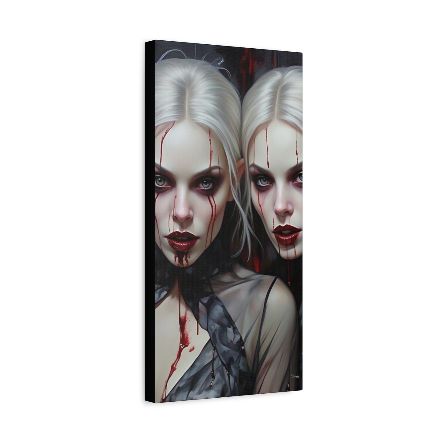 Gothic Canvas Art Print, Dark Fantasy Wall Decor, Horror Art, Halloween Home Decor, Vampire Artwork, Unique Gift for Spooky Season