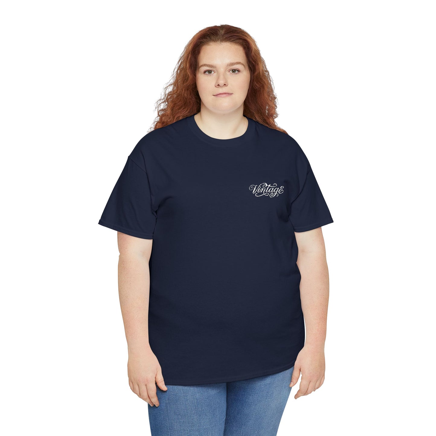 T-Shirt — Vintage in White Chest Logo Tee