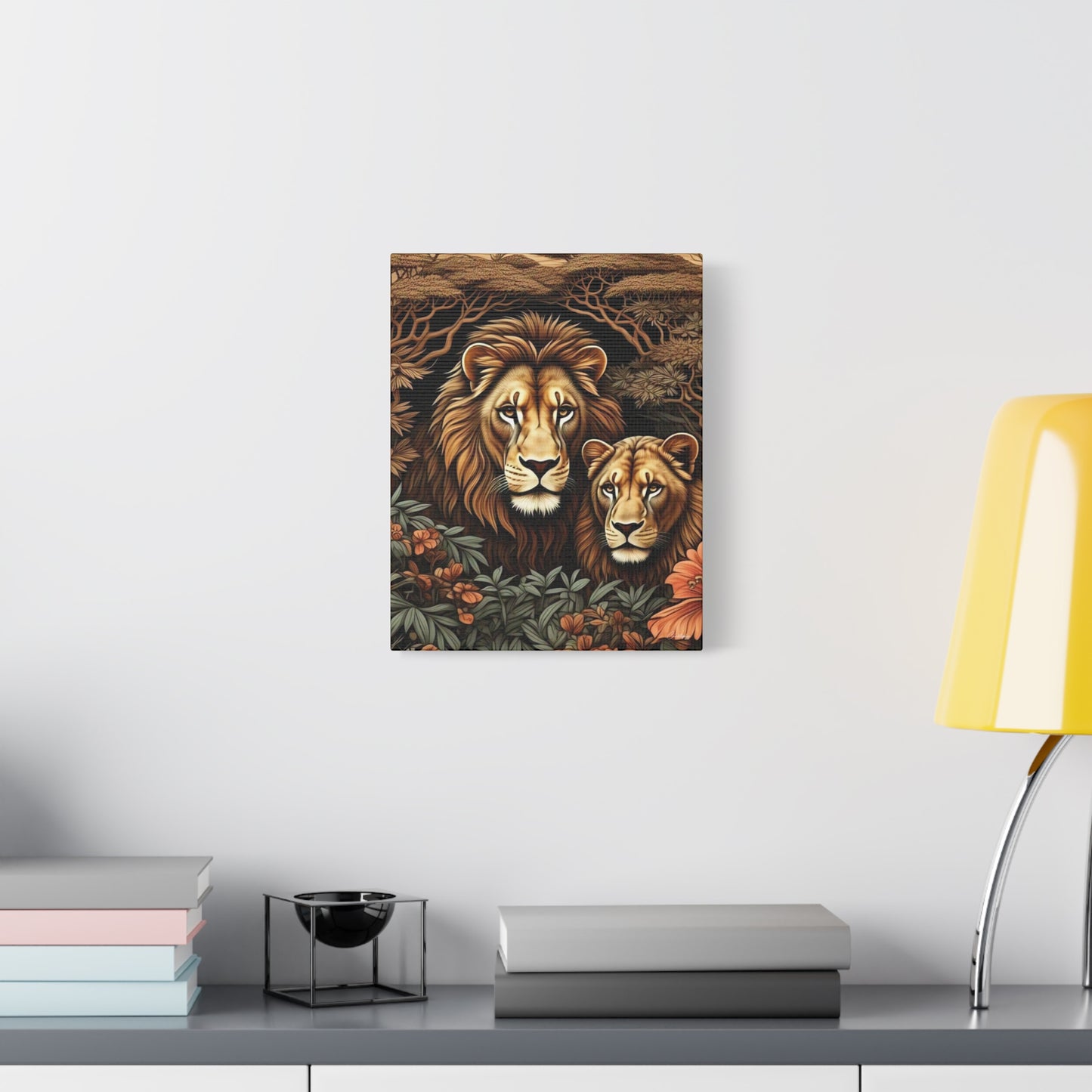 Majestic Lion Family Canvas Wall Art, Animal Lovers Decor, Wildlife Home Accent, Gift for Nature Enthusiasts, Meaningful Family Art