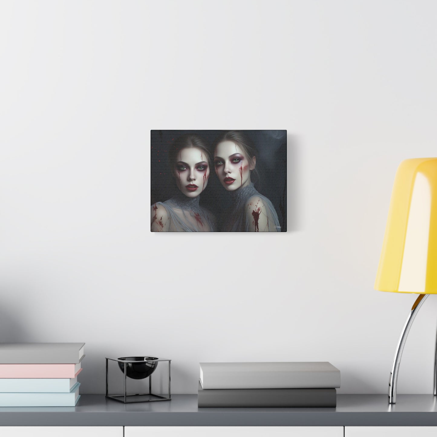 Spooky Art Canvas Print, Matte Canvas, Stretched Wall Decor, Gothic Home Decor, Halloween Art, Unique Gift