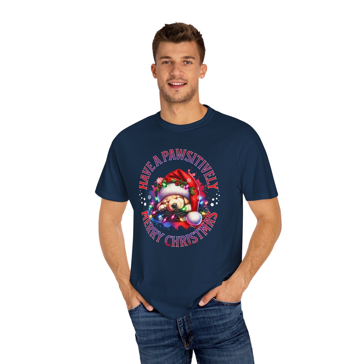 Christmas Puppy T-Shirt — "Have a Pawsitively Merry Christmas" Holiday Tee