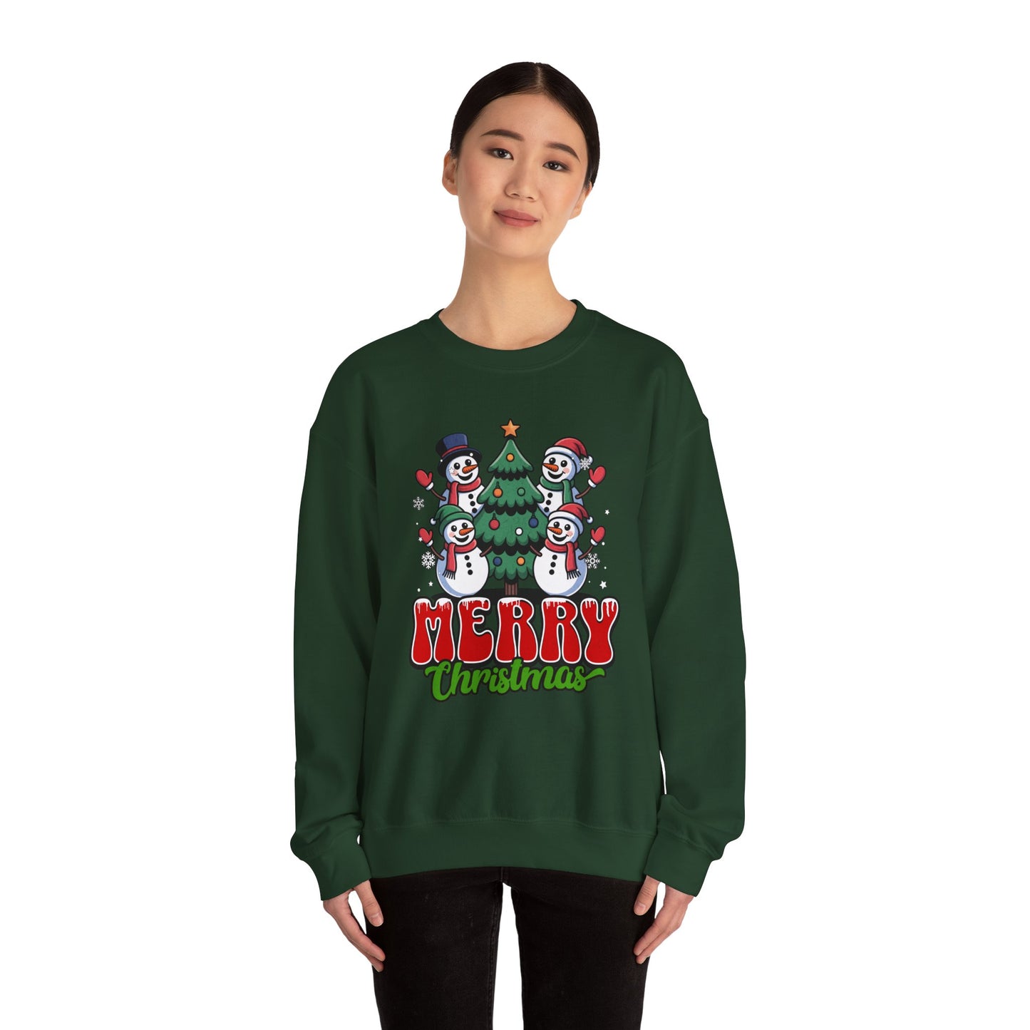 Merry Christmas Snowman Crewneck Sweatshirt