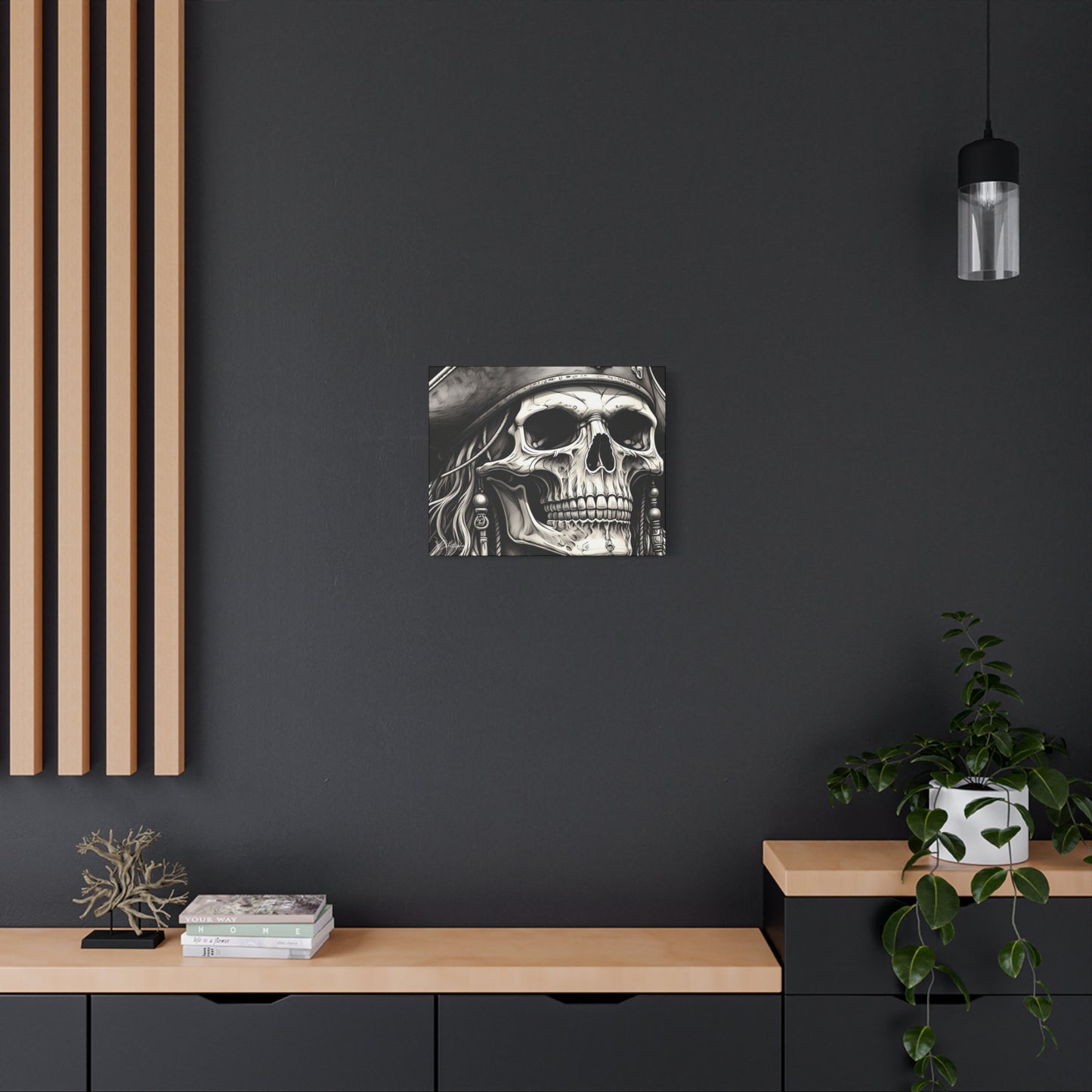 Pirate Skull Canvas Art - Edgy Gothic Decor, Wall Art for Halloween, Gothic Home Decor, Pirate Theme, Gift for Him