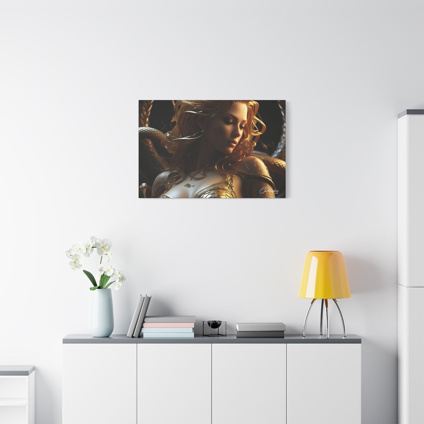 Fantasy Art Canvas Print - Serpent Goddess Home Decor