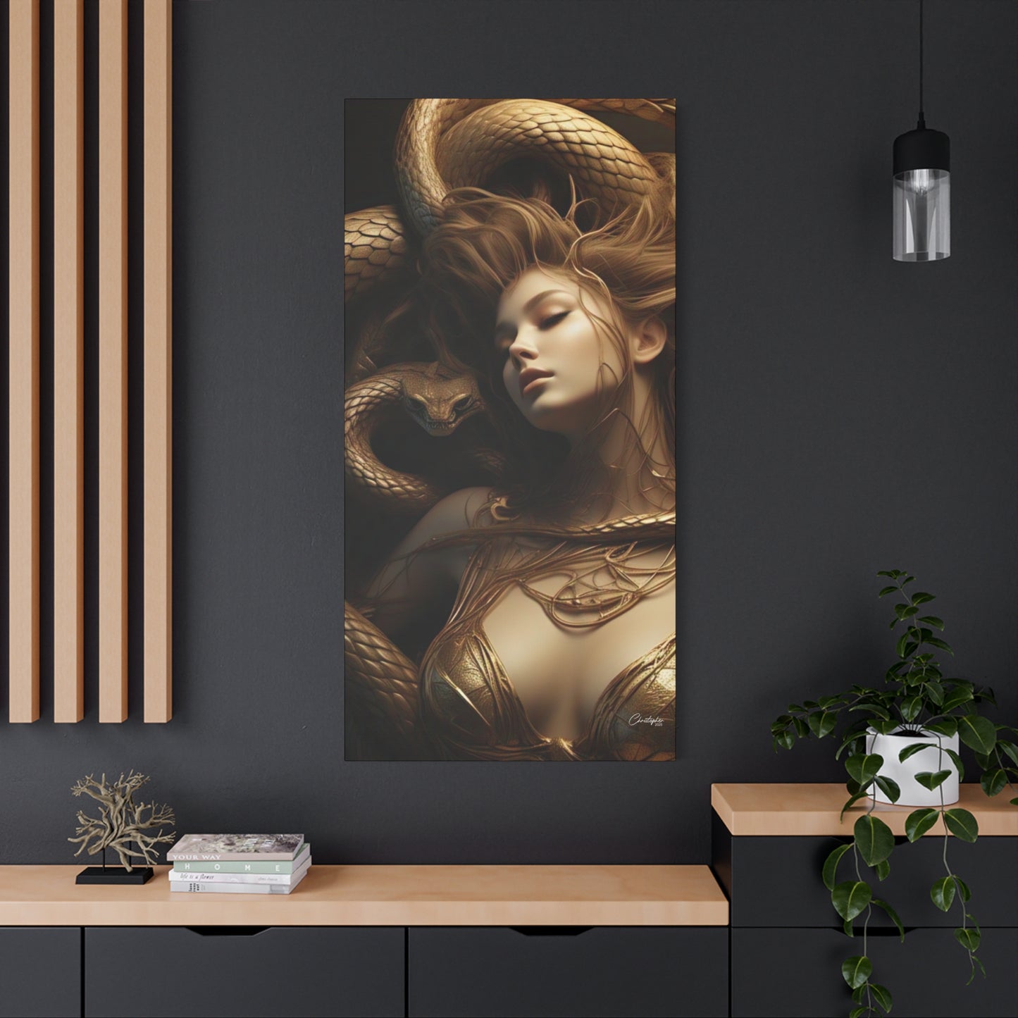 Goddess of Serpents Canvas Art - Stretched Matte Wall Decor