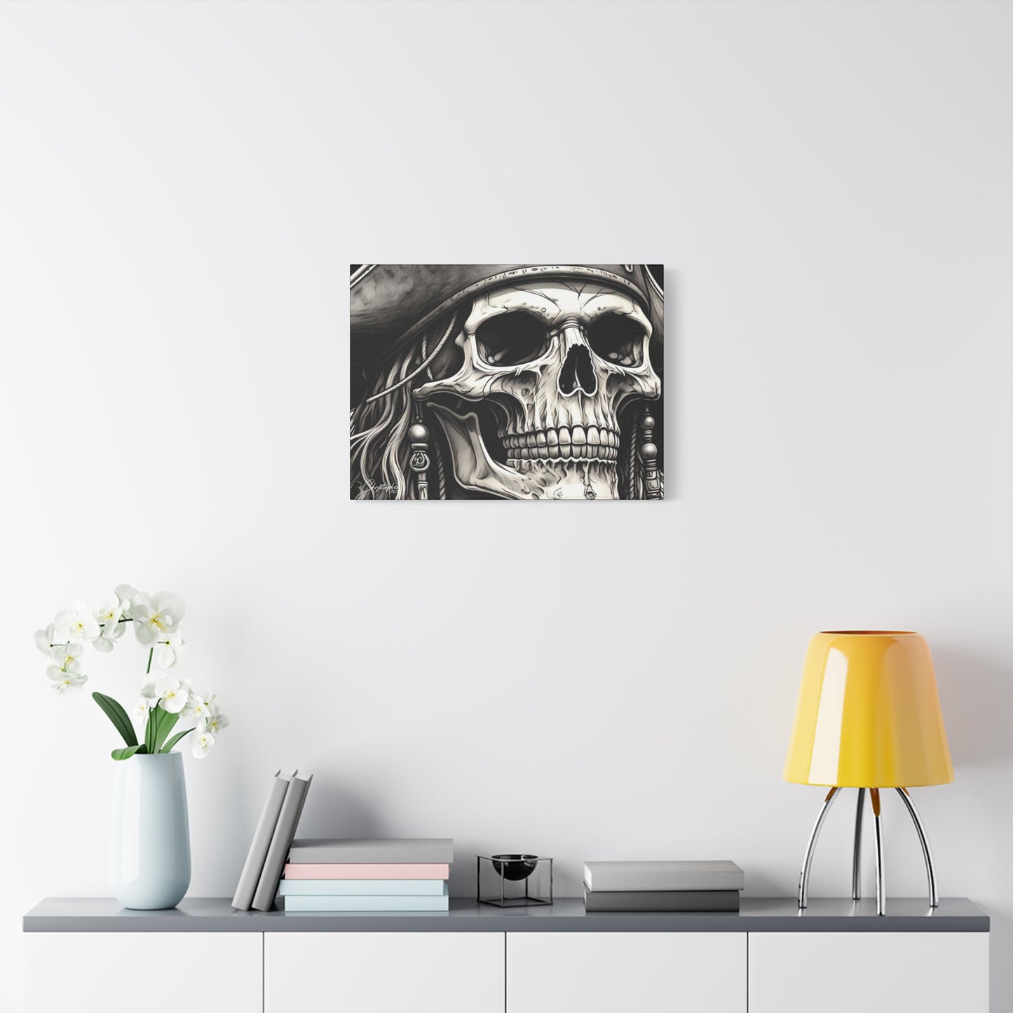 Pirate Skull Canvas Art - Edgy Gothic Decor, Wall Art for Halloween, Gothic Home Decor, Pirate Theme, Gift for Him
