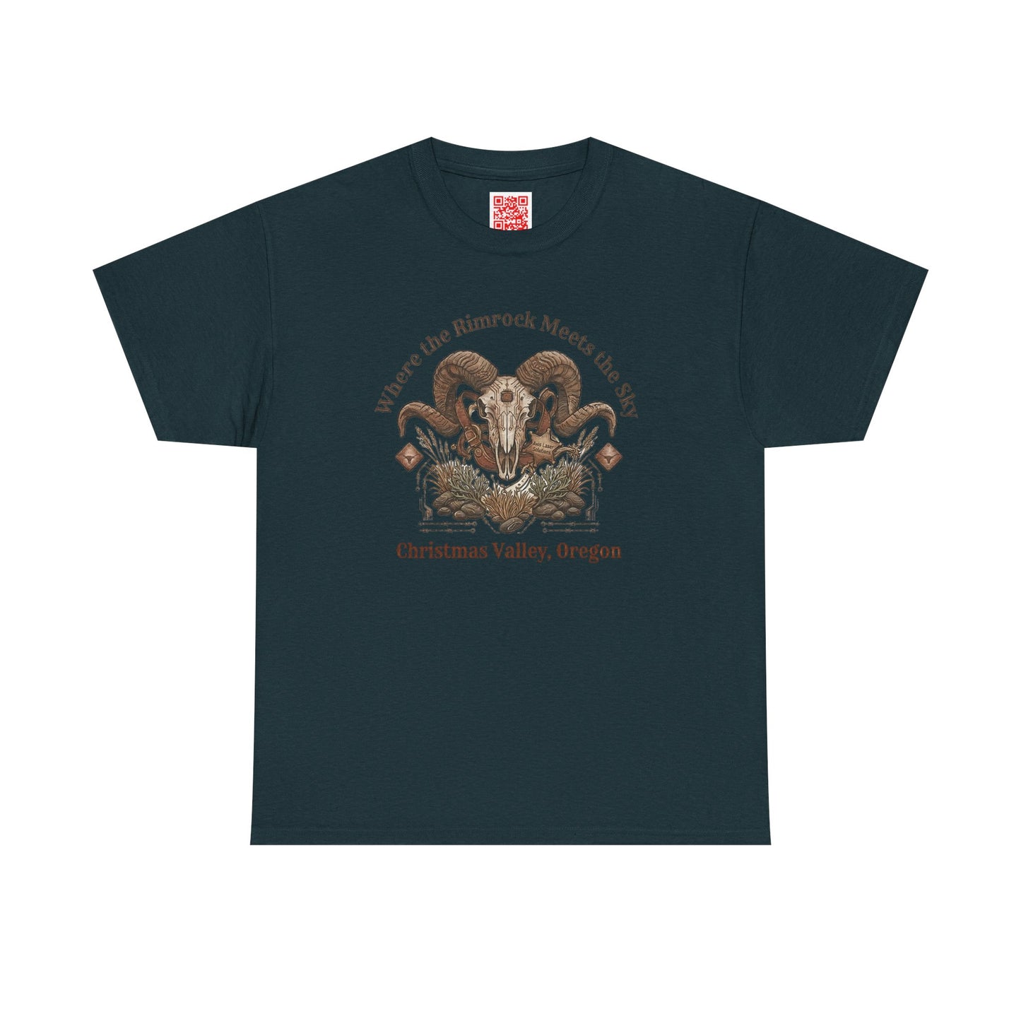 Ram Skull Graphic Tee Double Sided — 'Chestnut Valley, Oregon' Vintage Occult Shirt