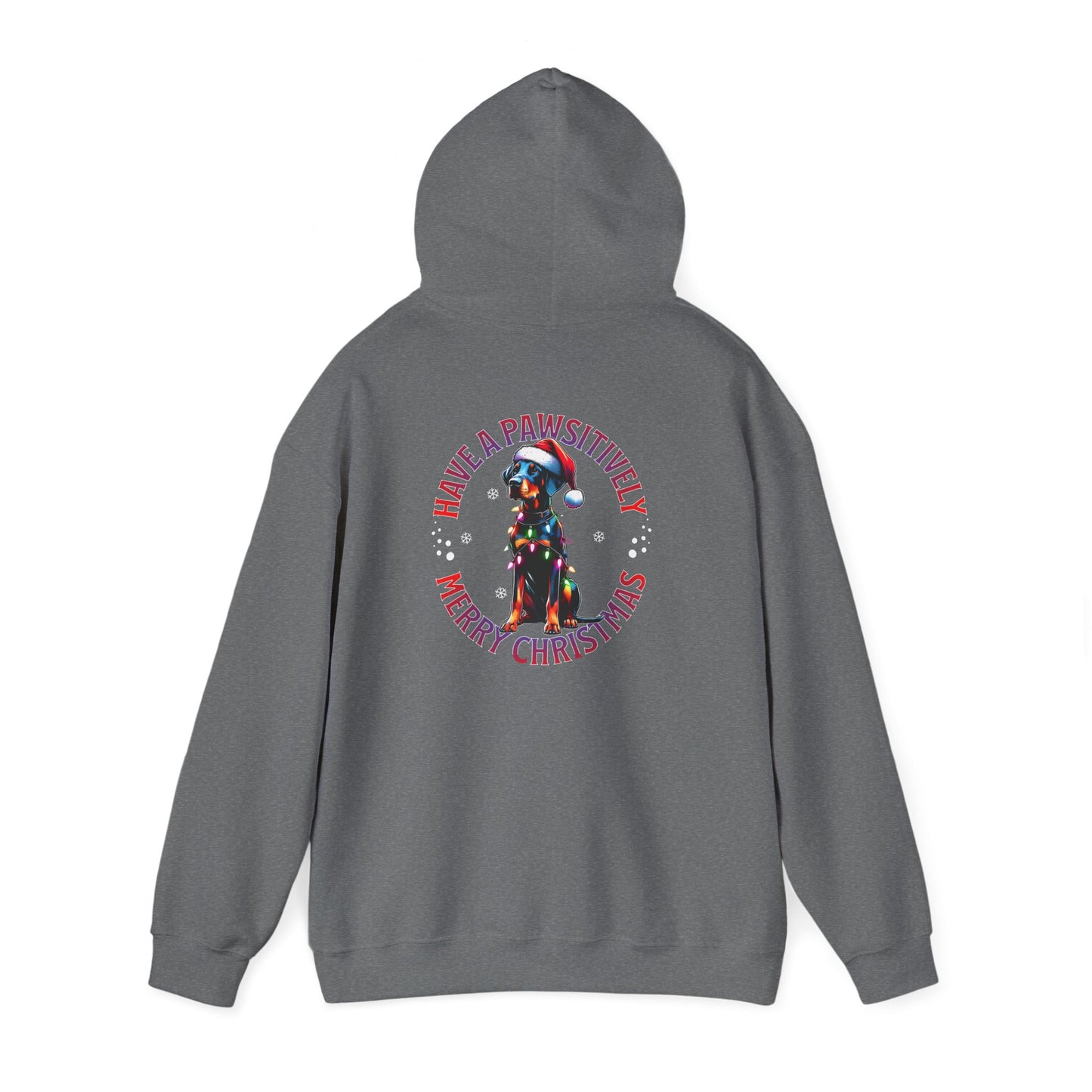 Christmas Pack Dobie Hoodie — “Have a Pawsitively Merry Christmas” Festive Dog Sweatshirt