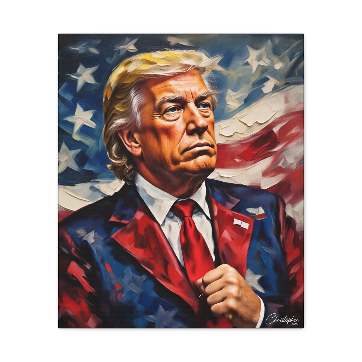 Patriotic Canvas Art, Stretched Wall Decor, Home Office, Gifts for Republicans, Political Enthusiasts, Americana Artwork