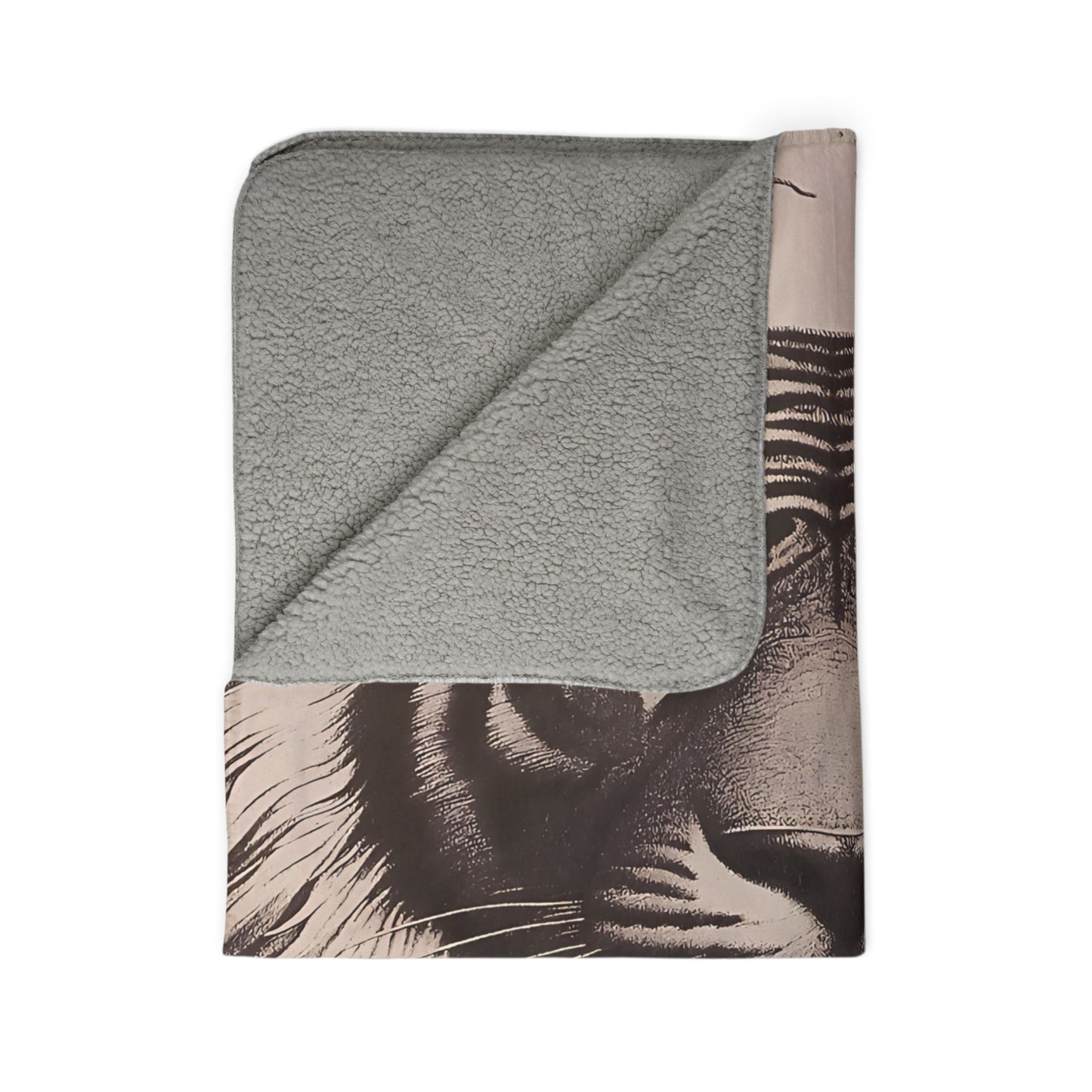 Tiger Portrait Sherpa Blanket – Cozy Fleece Throw with Majestic Wildlife Design