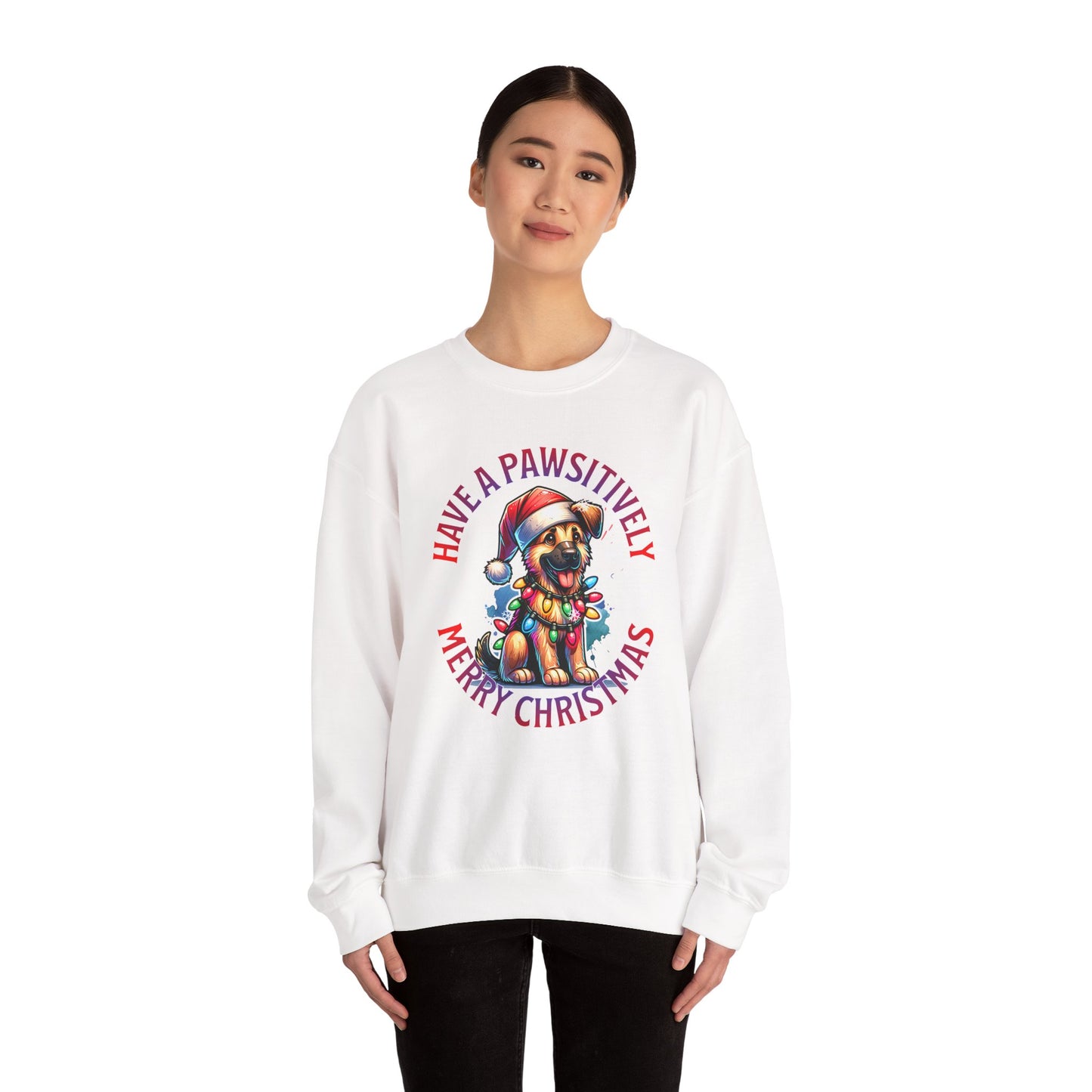 Christmas German Shepard Sweatshirt – "Have a Pawsitively Merry Christmas" Crewneck