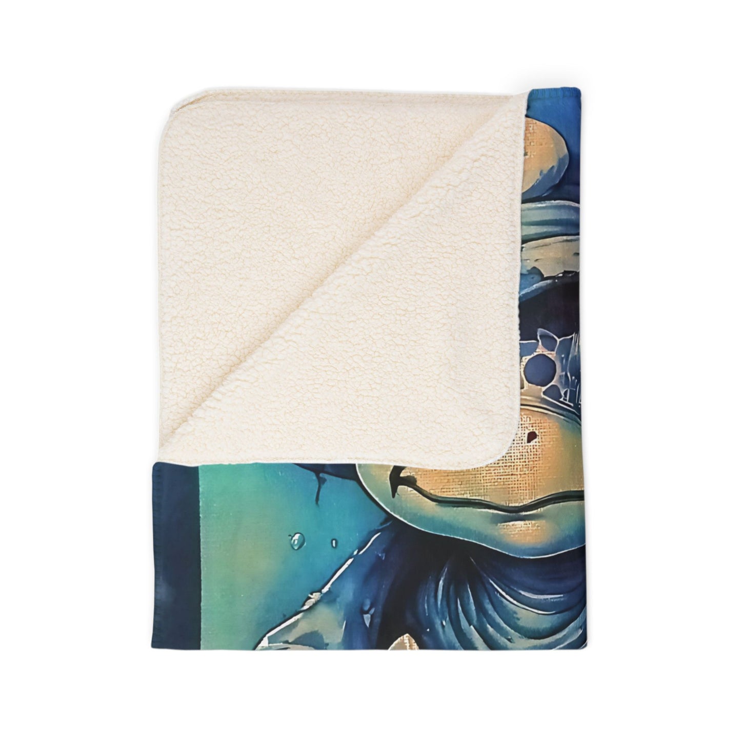 Original Laser Engraved Art ,Fleece Sherpa Blanket