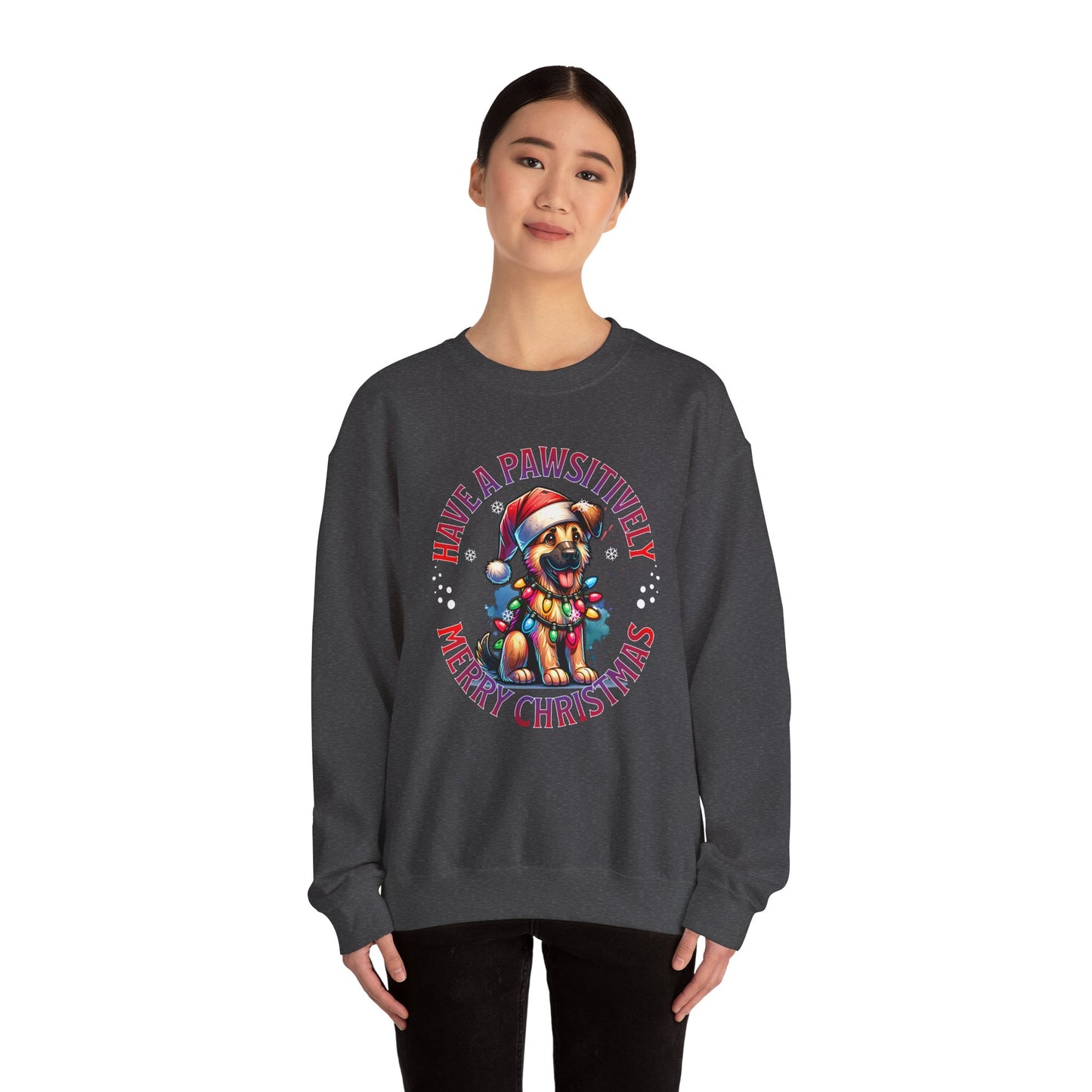 Christmas German Shepard Sweatshirt – "Have a Pawsitively Merry Christmas" Crewneck