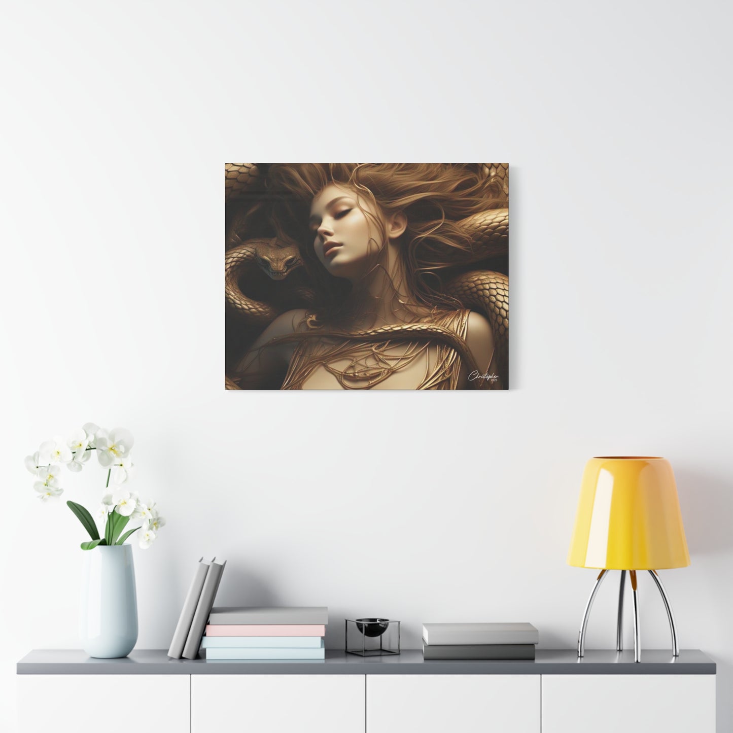 Goddess of Serpents Canvas Art - Stretched Matte Wall Decor