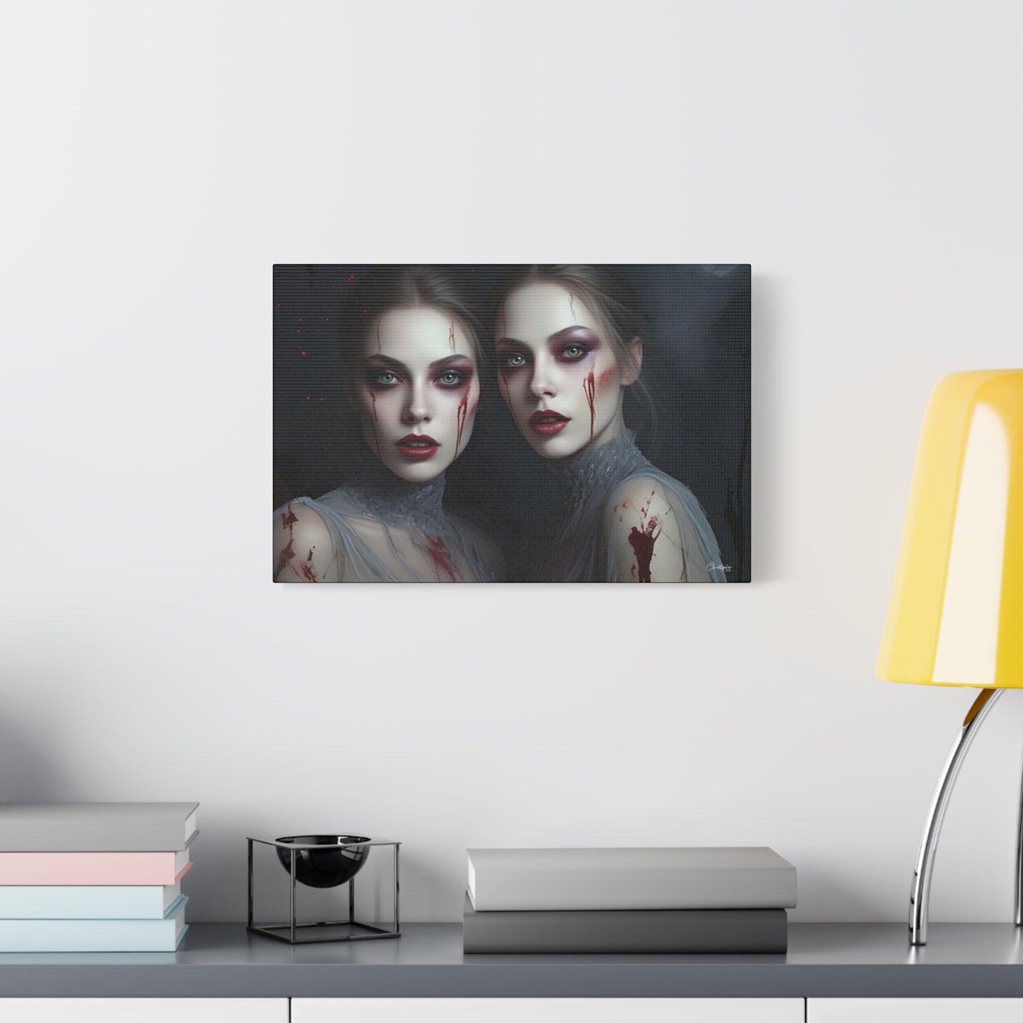 Spooky Art Canvas Print, Matte Canvas, Stretched Wall Decor, Gothic Home Decor, Halloween Art, Unique Gift
