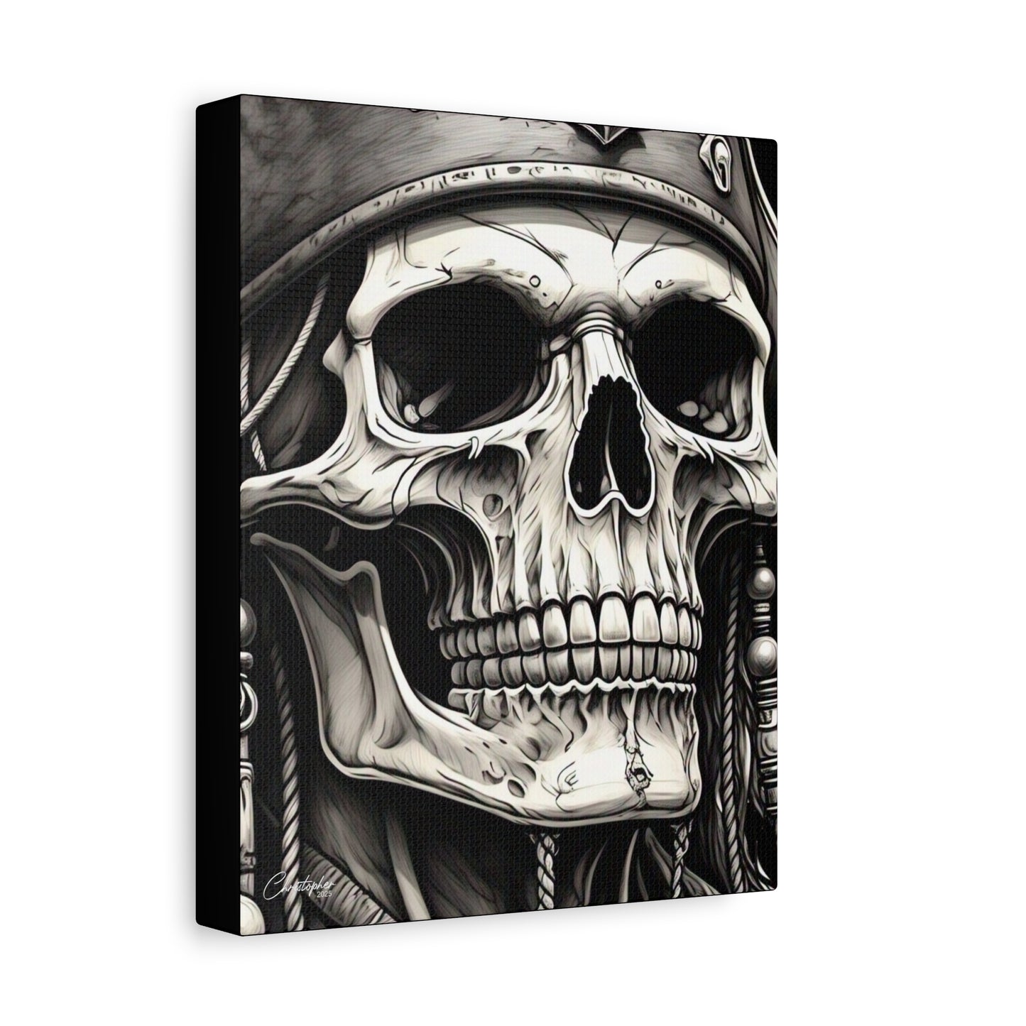 Pirate Skull Canvas Art - Edgy Gothic Decor, Wall Art for Halloween, Gothic Home Decor, Pirate Theme, Gift for Him