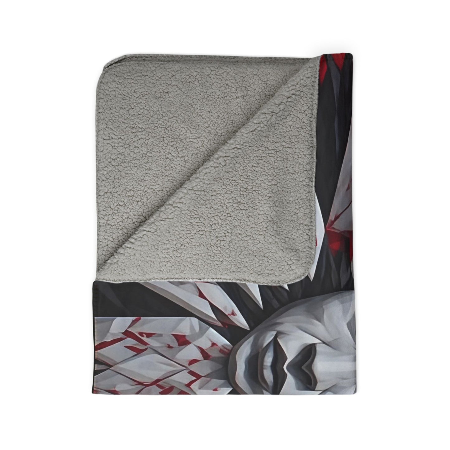 Horror Sunface Sherpa Blanket — Gothic Bloody Knife Mandala Throw