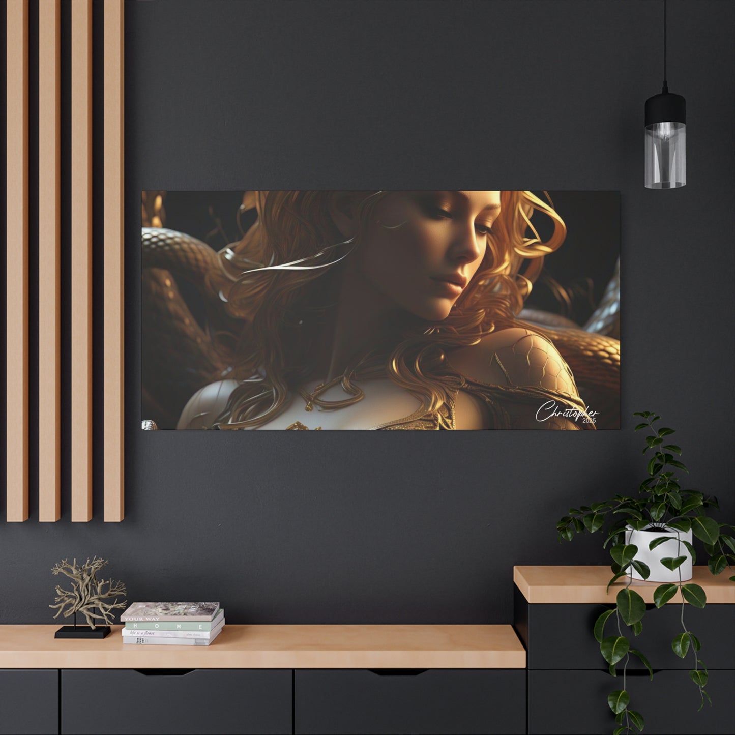 Fantasy Art Canvas Print - Serpent Goddess Home Decor